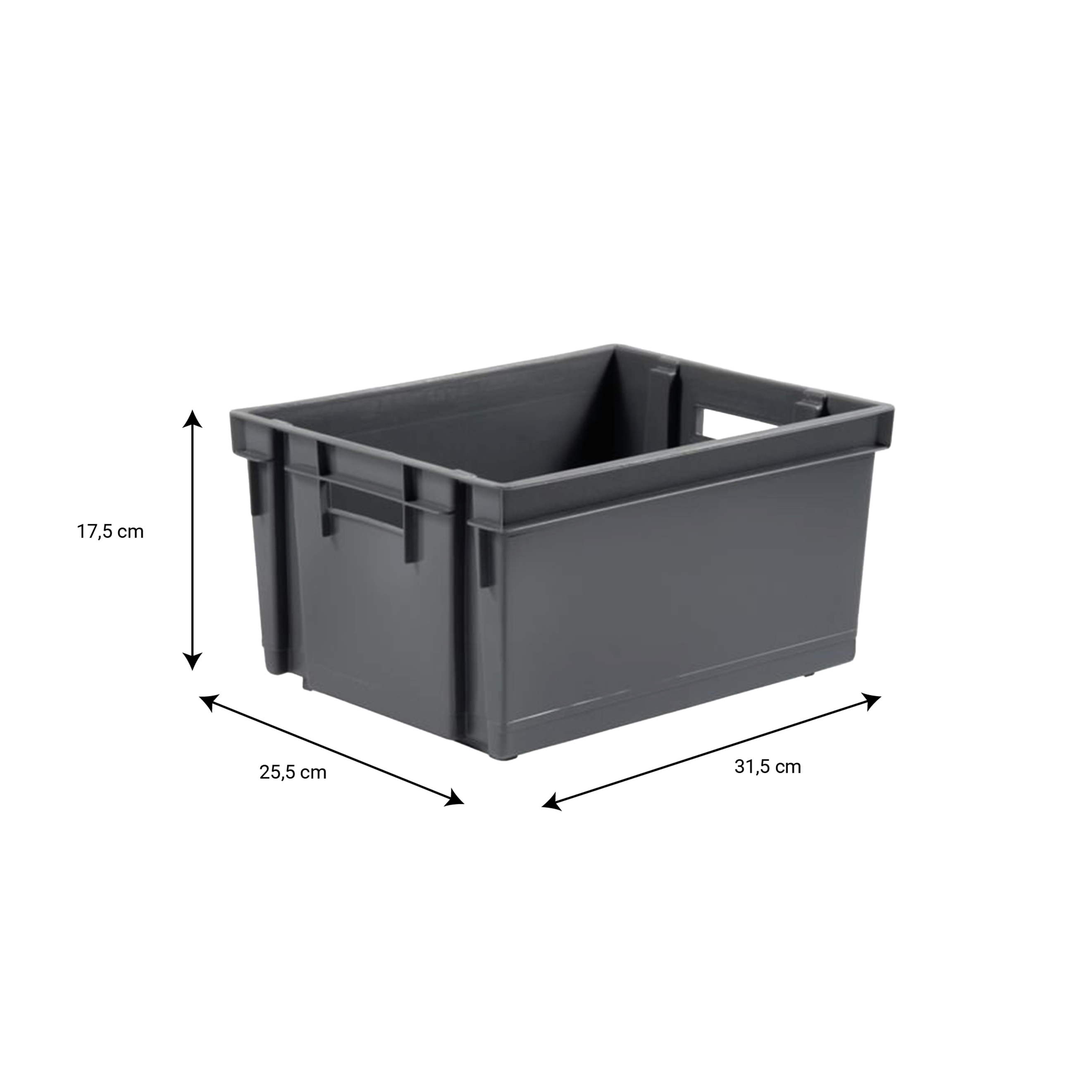 Bac de rangement plastique gris 10 L 31,5 x 25,5 x H.17,5 cm - 2