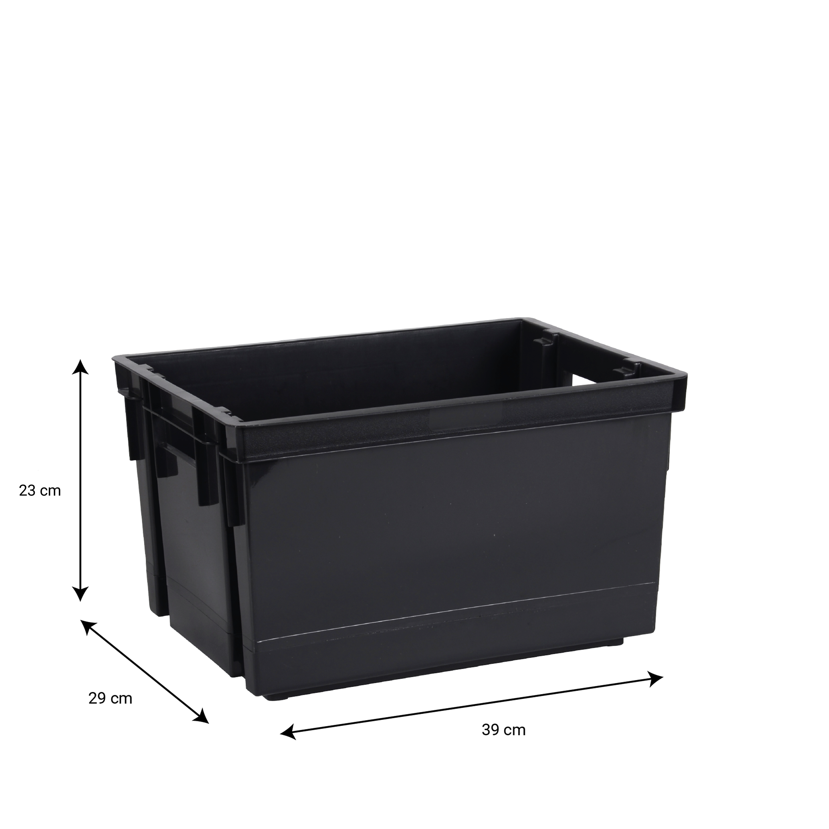 Bac de rangement plastique gris 20 L 39 x 29 x H.23 cm - 2
