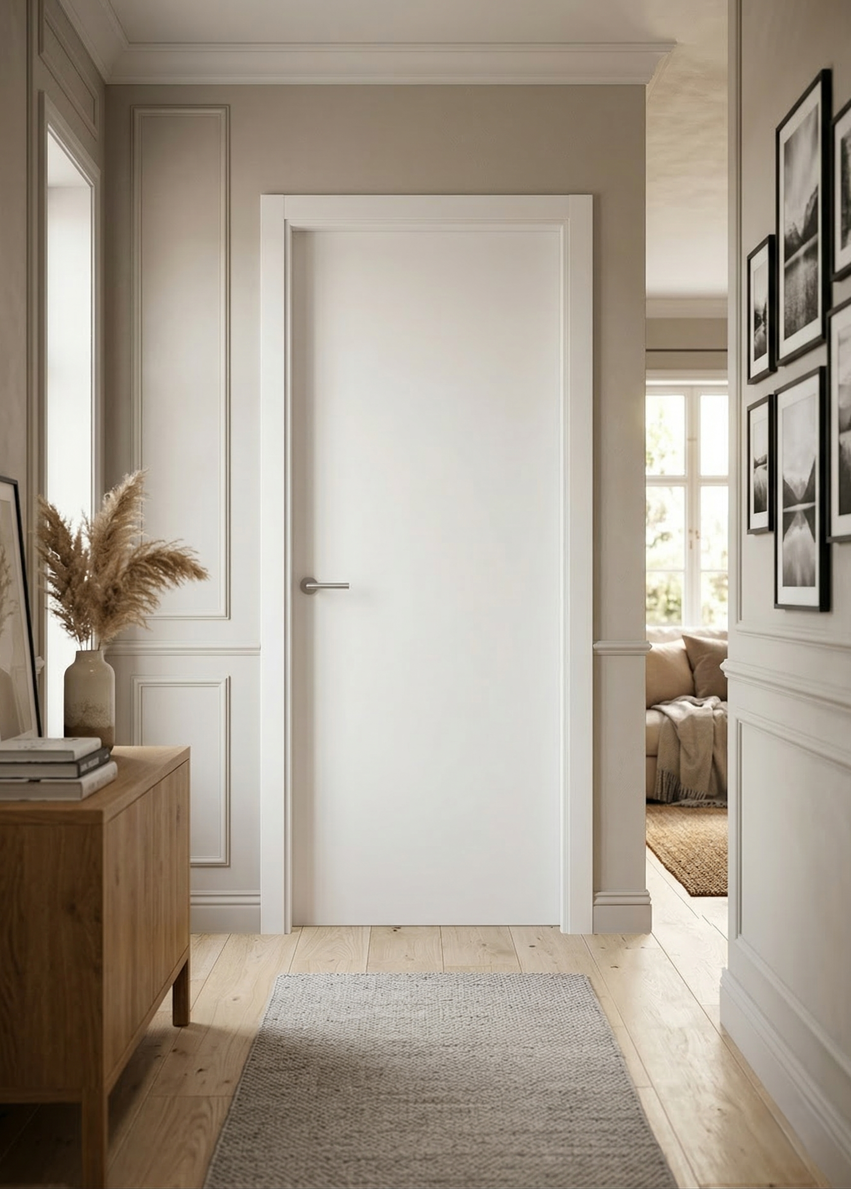 PUERTA INTERIOR EN BLOCK LISA LACADA BLANCA 80,5 CM ALTO 211 CM DERECHA - 2