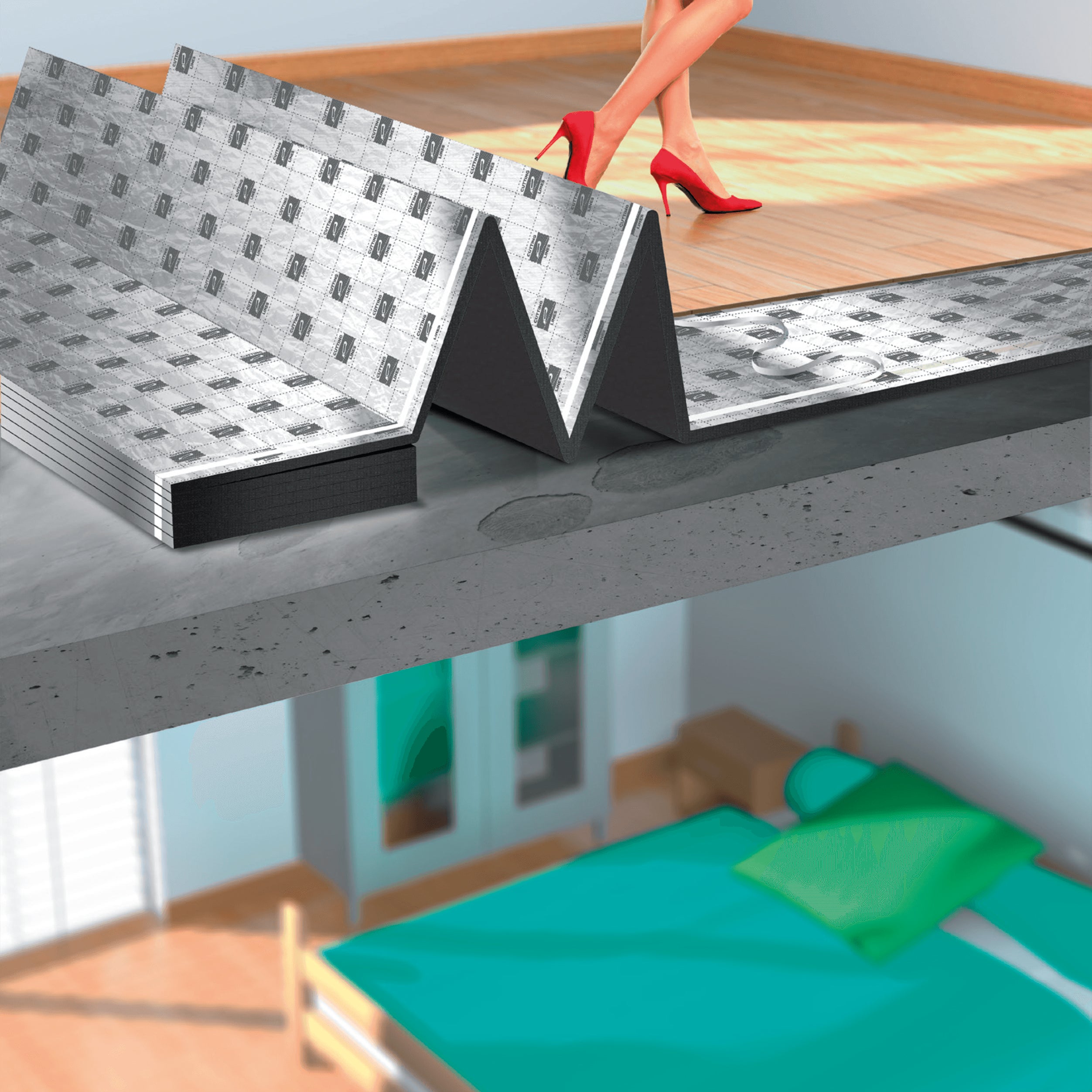 Sous-couche sol stratifié, Thermo compensation Ep.5 mm AXTON, 5.5 m² - 2