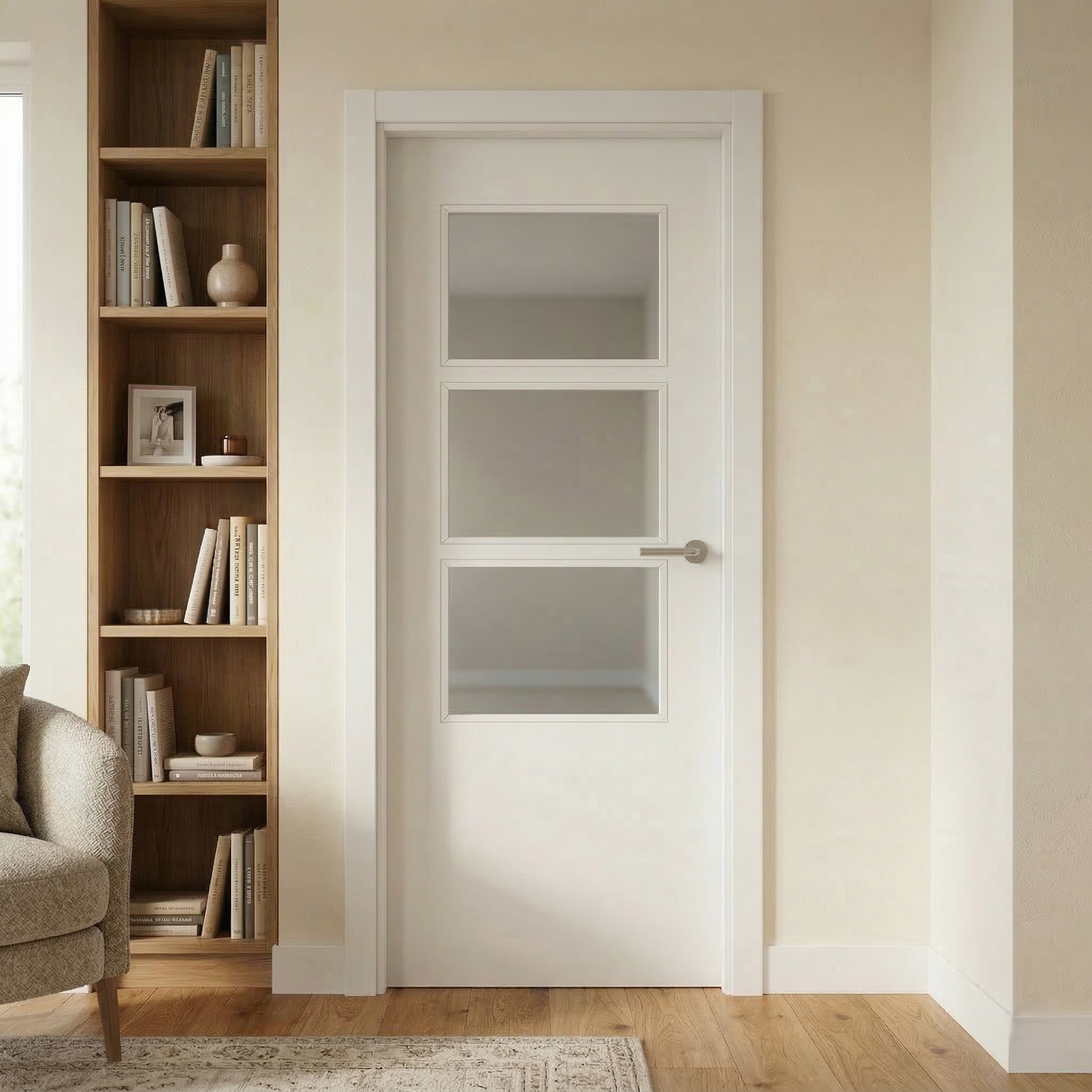 PUERTA INTERIOR EN BLOCK LISA LACADA BLANCA 72.5 CM IZQUIERDA - 2