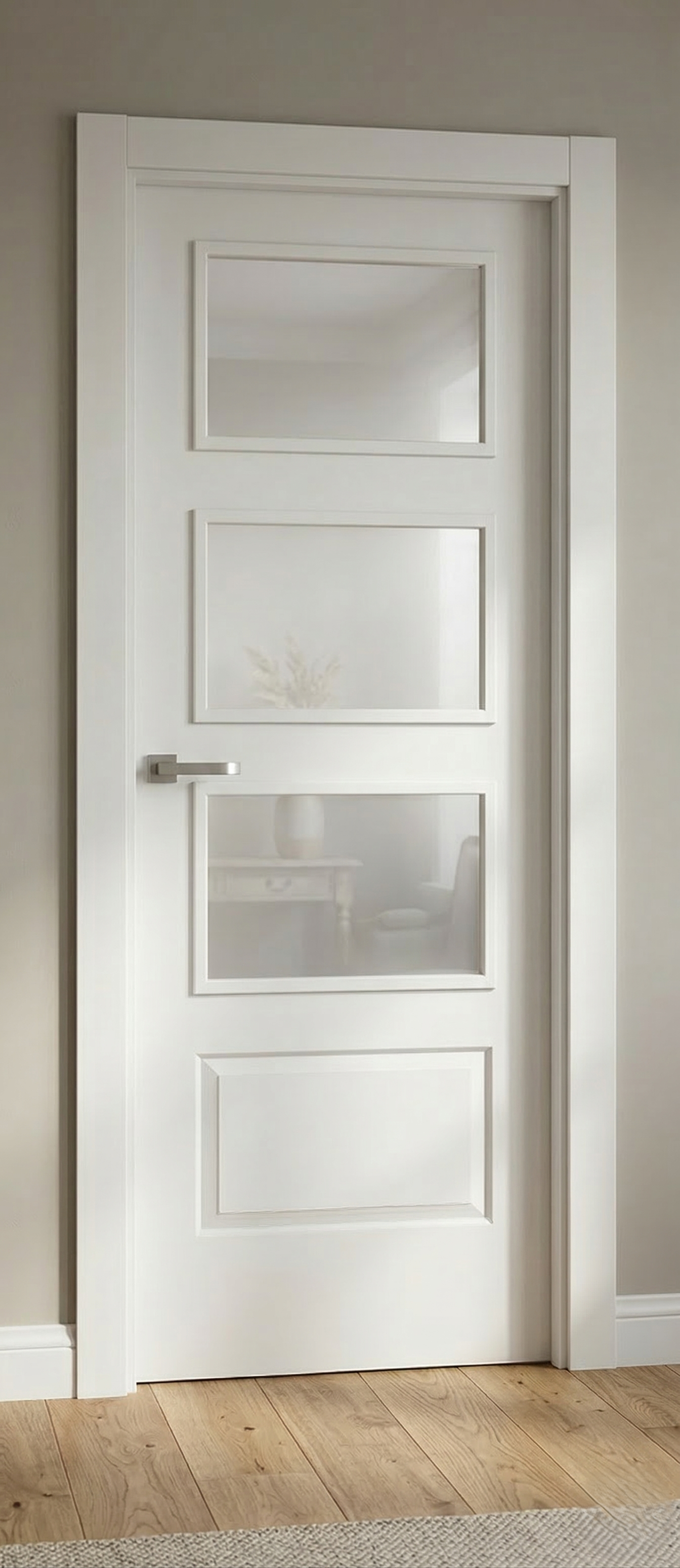 PUERTA ABATIBLE EN BLOCK LACADA BLANCA 80,5CM DERECHA - 2