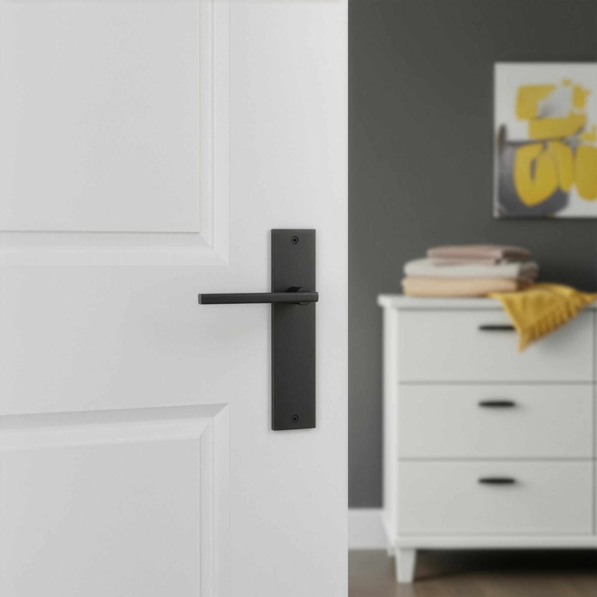Manilla con placa para puerta New Goteborg en zamak negro 230x50mm - 5