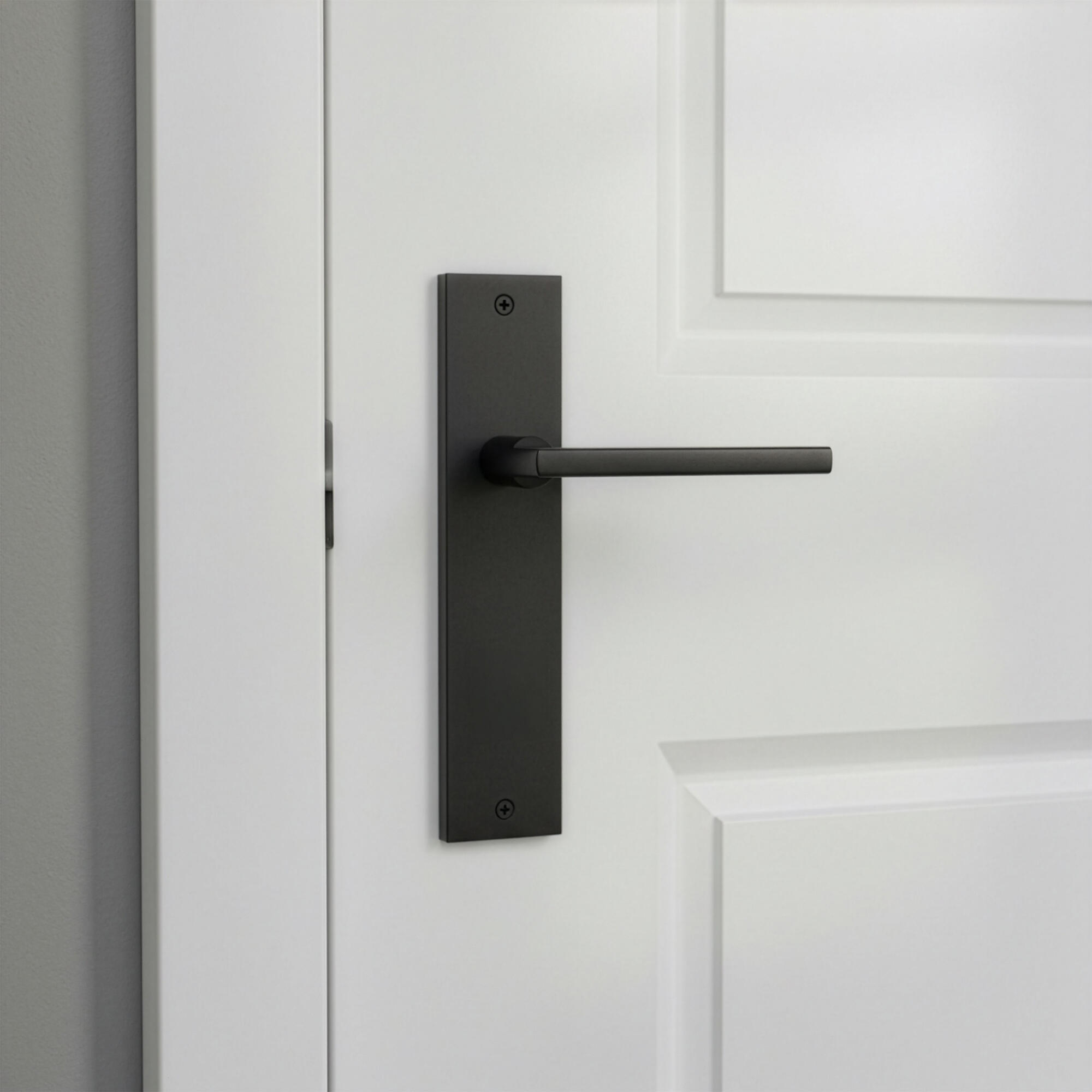 Manilla con placa para puerta New Goteborg en zamak negro 230x50mm - 3