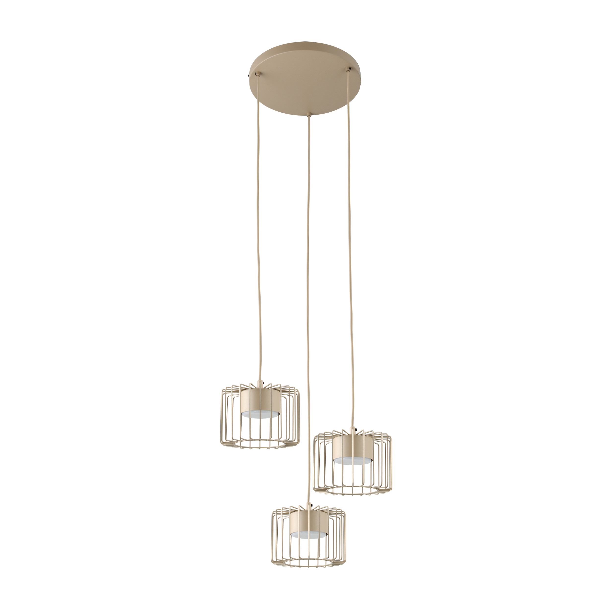 Lampa wisząca Nido 3XGX53 36 cm beżowa Tk Lighting
