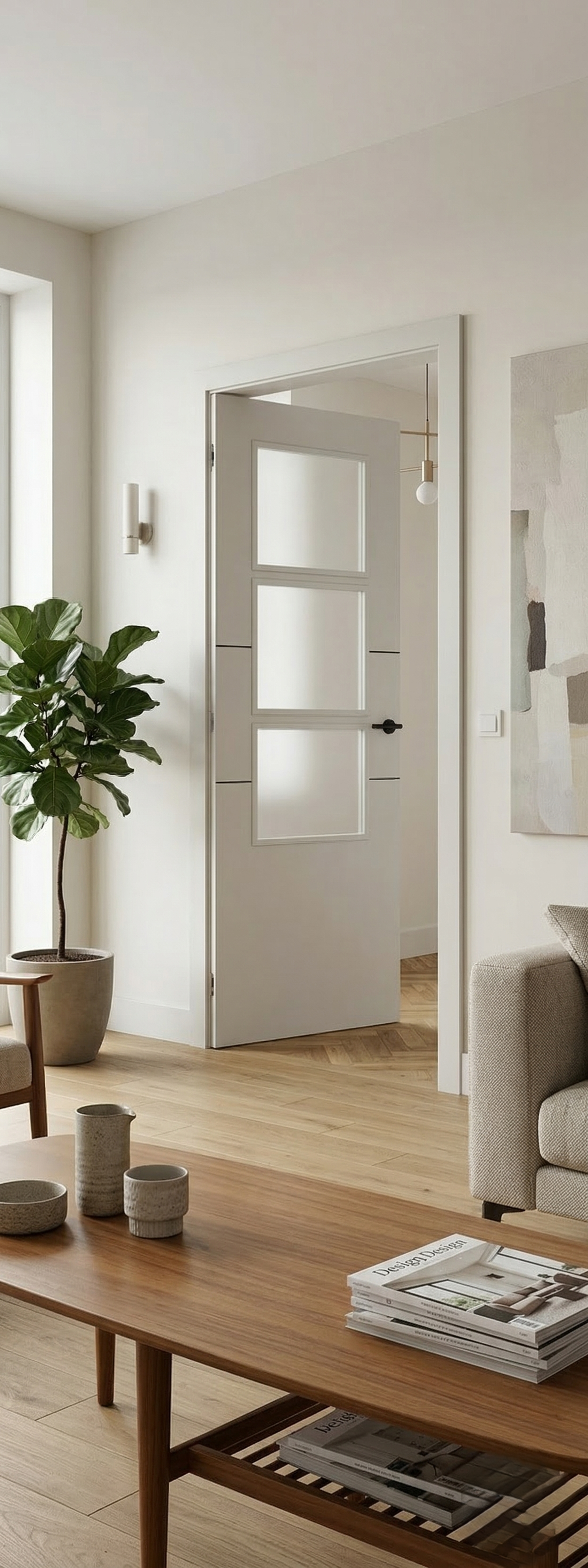 PUERTA INTERIOR EN BLOCK LACADA BLANCA VT2  80,5 CM DERECHA - 2