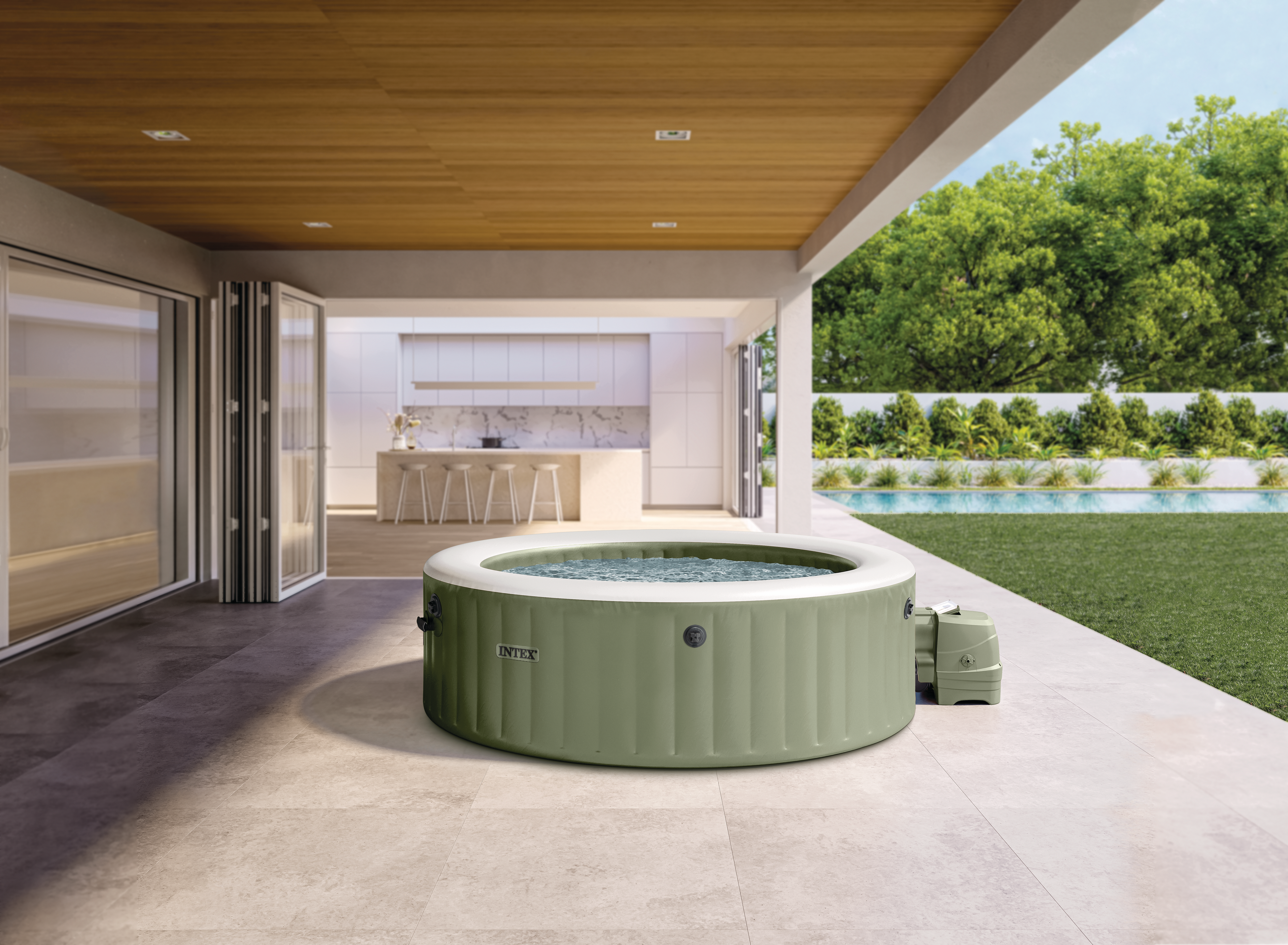 Spa gonflable PURE SPA OLIVE INTEX, rond, 8 places - 3
