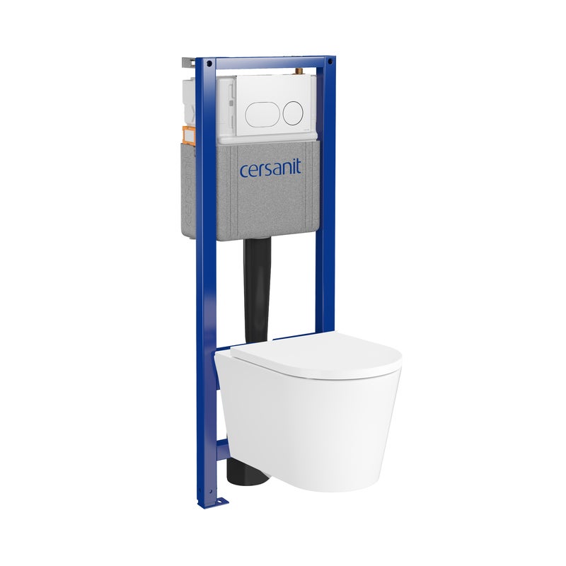 Zestaw podtynkowy WC Xeno miska wirowa deska duroplastowa przycisk Auro biały Cersanit