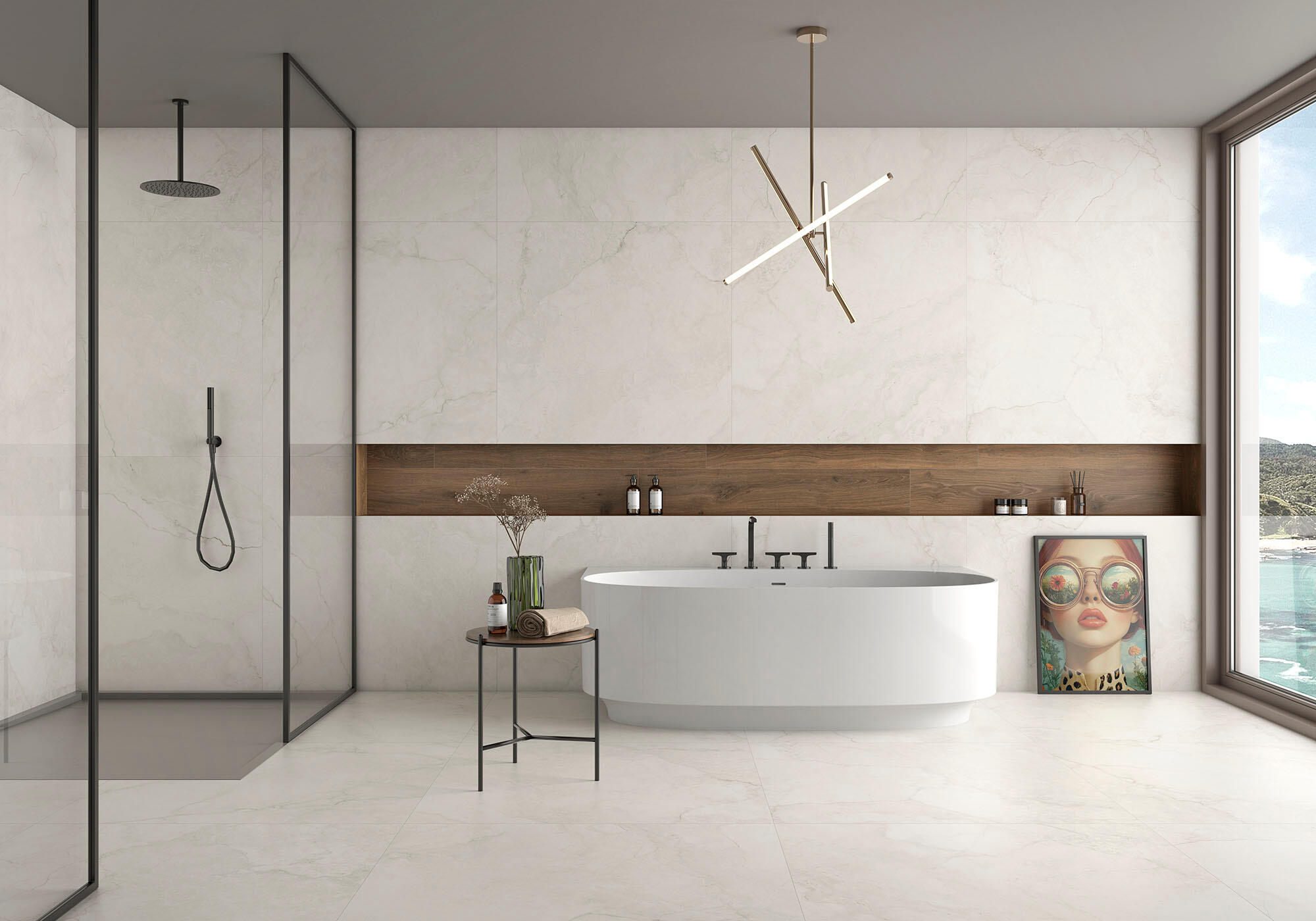 SUELO PORCELÁNICO 60X120CM MAISON BONE - 2