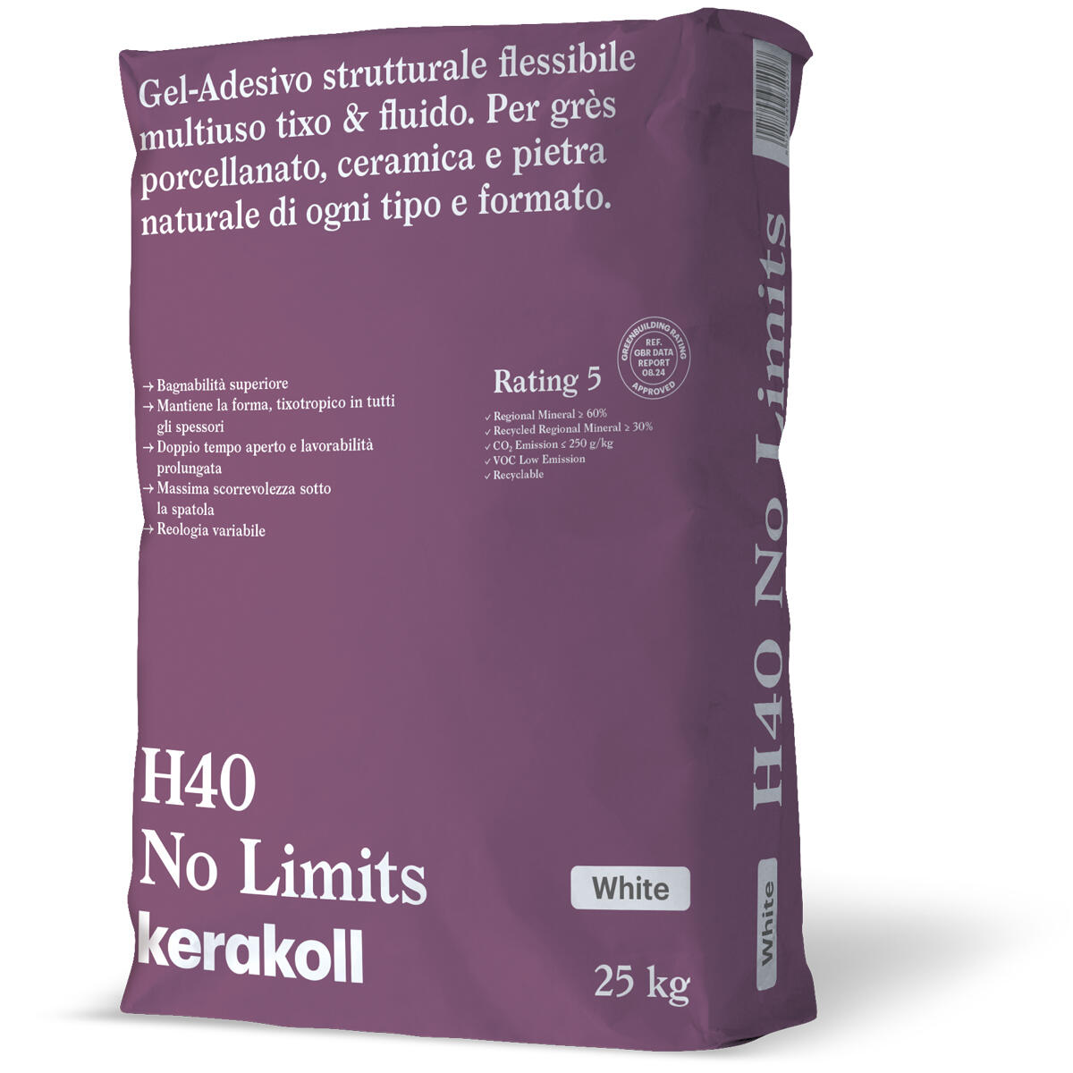 Malta adesiva in polvere KERAKOLL H40 No Limits 25 kg bianco C2TE - 2