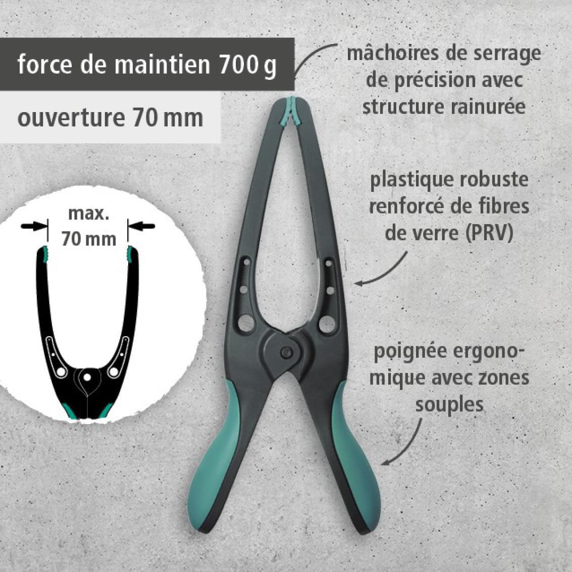 Pince à vis à ressort WOLFCRAFT, 70 mm - 2