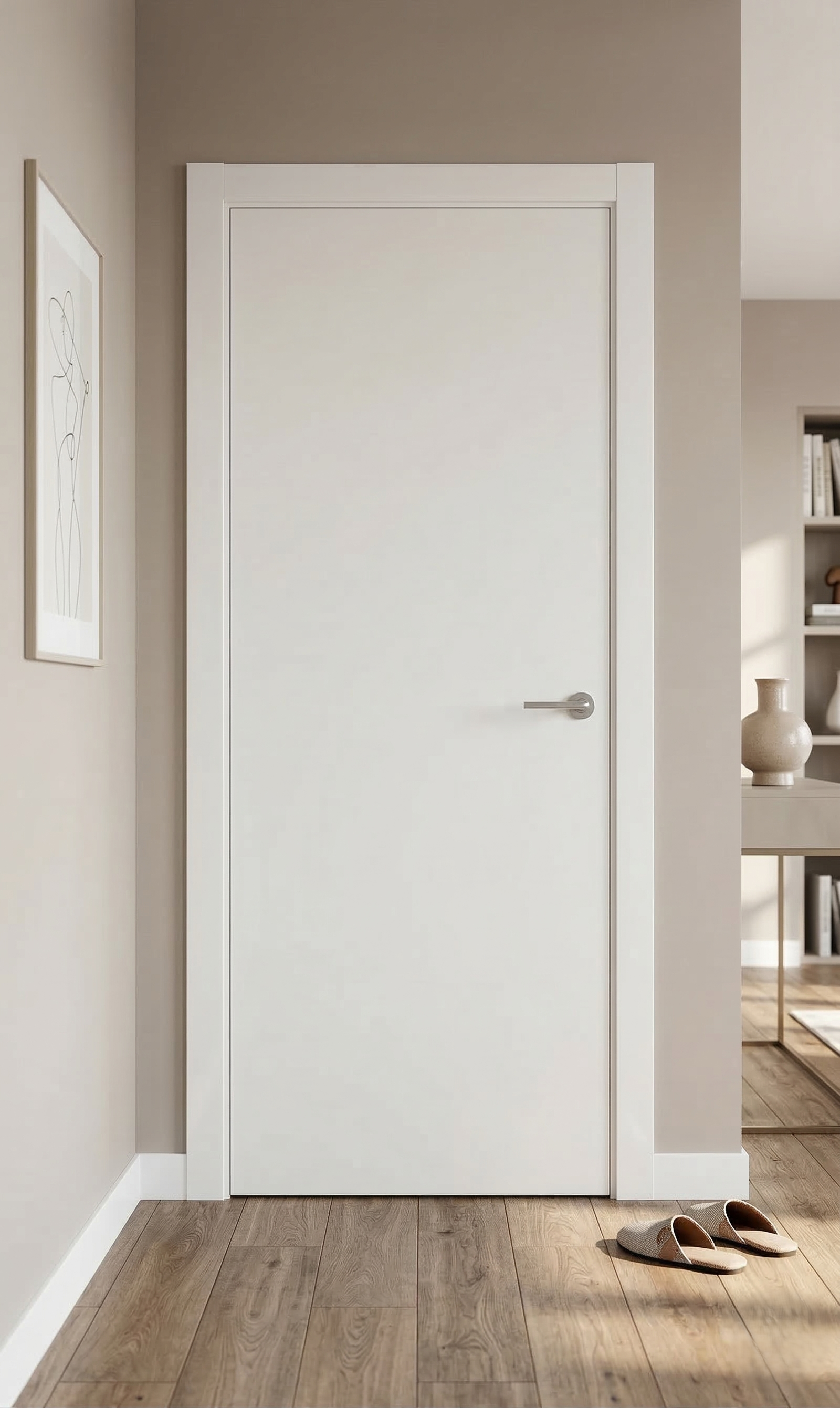 PUERTA ABATIBLE EN BLOCK MELAMINA BLANCA 72,5CM CIEGA IZQUIERDA - 3