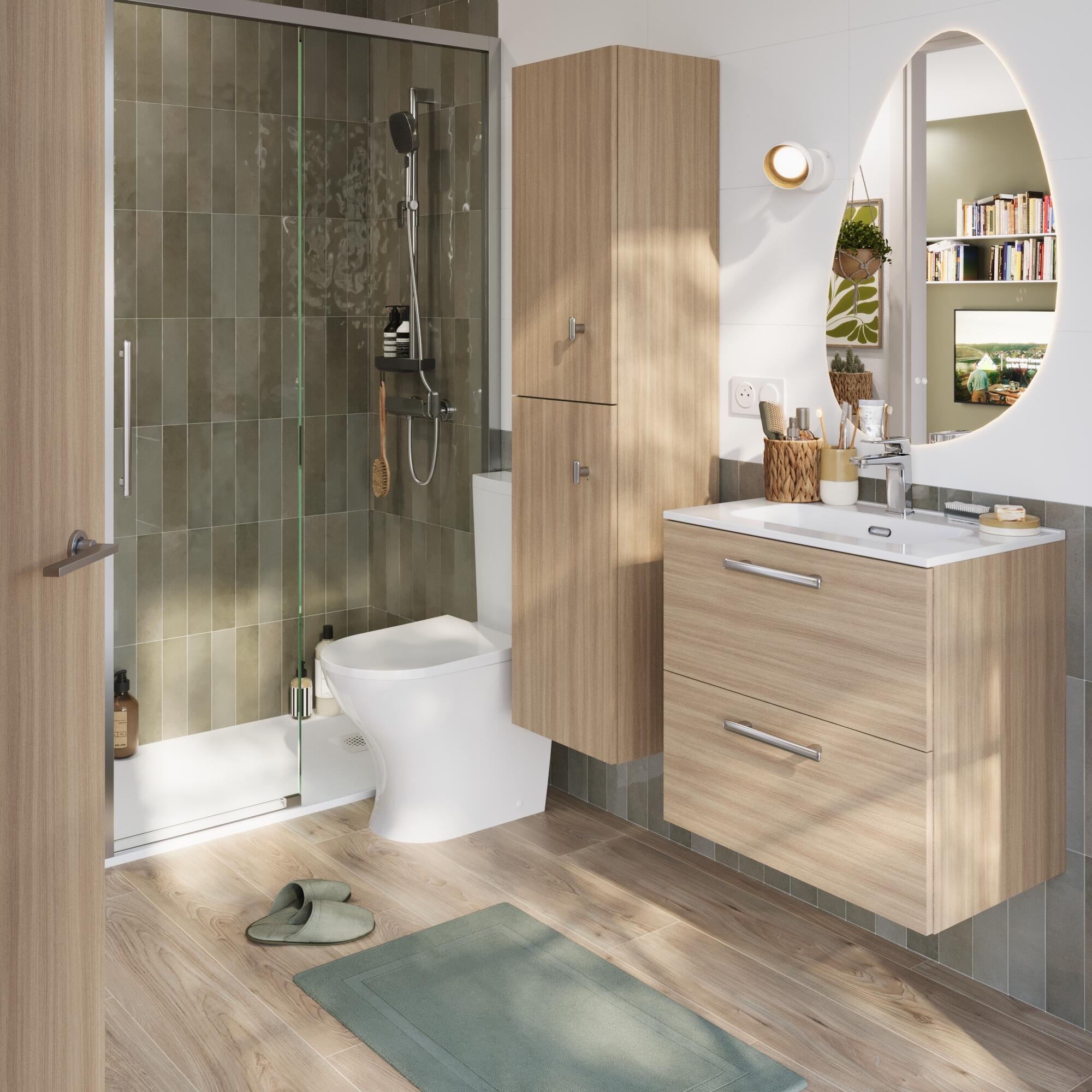 Mueble de baño Remix2 roble claro 60x40 cm (lavabo no incluido) - 2