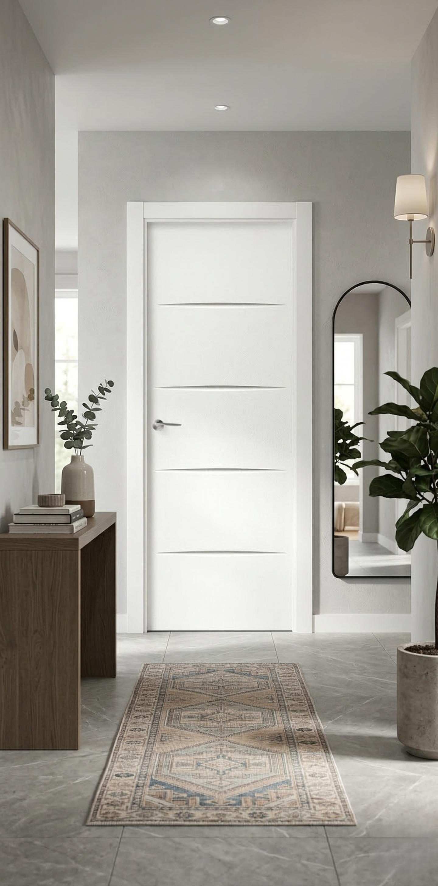 PUERTA ABATIBLE EN BLOCK LACADA BLANCA 82,5CM CIEGA DERECHA - 2