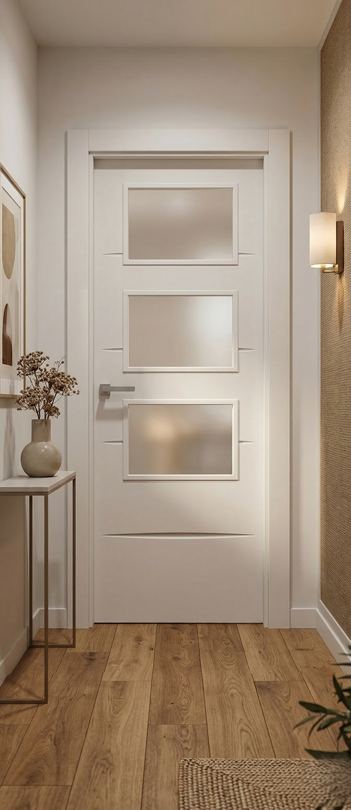 PUERTA ABATIBLE EN BLOCK LACADA BLANCA 82,5CM DERECHA - 2