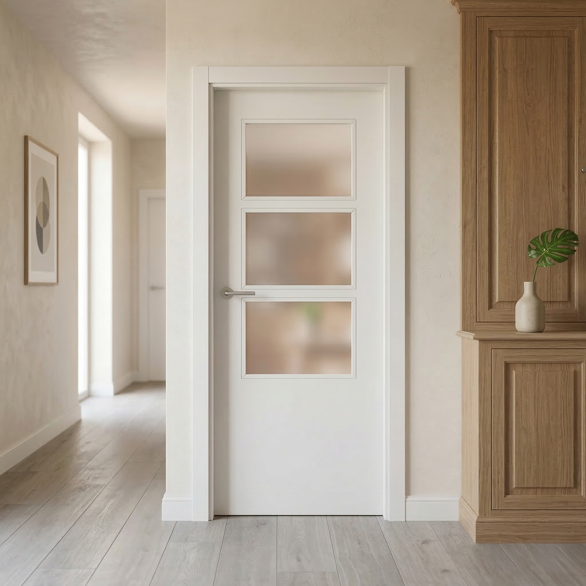 PUERTA INTERIOR EN BLOCK G7 LACADA BLANCA 80.5CM DERECHA - 2