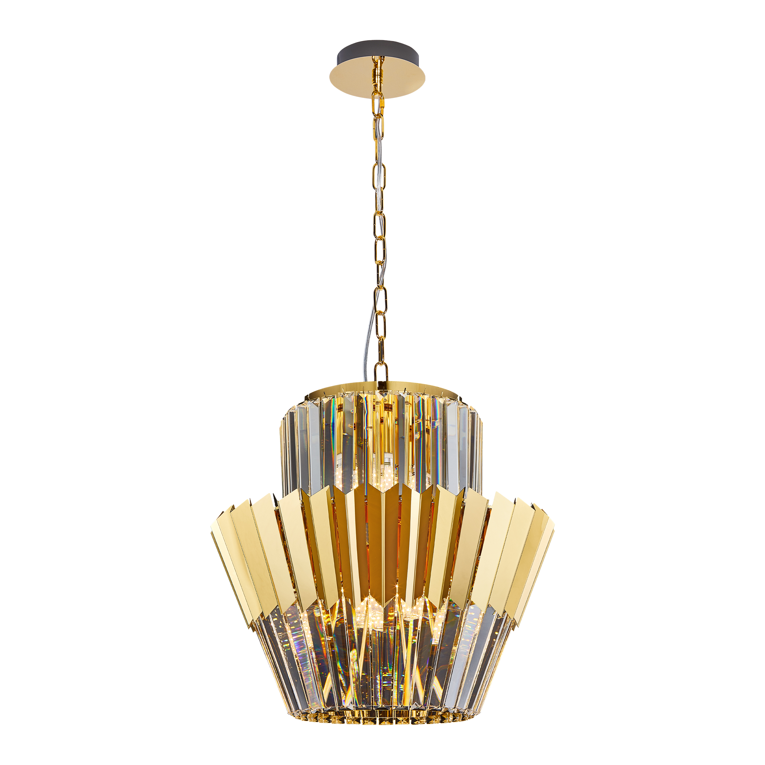 Lampa wisząca Donna 9xE14 10W złota Milagro