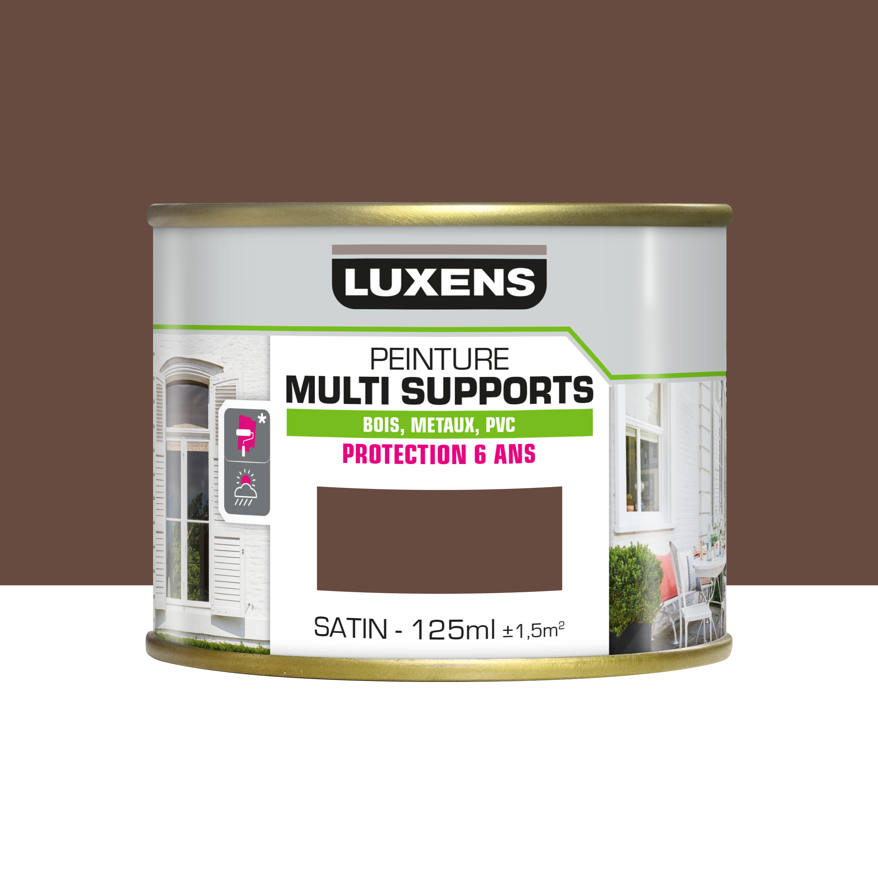 Peinture extérieure bois, fer, plastique LUXENS moka 3 satiné 125ml - 3
