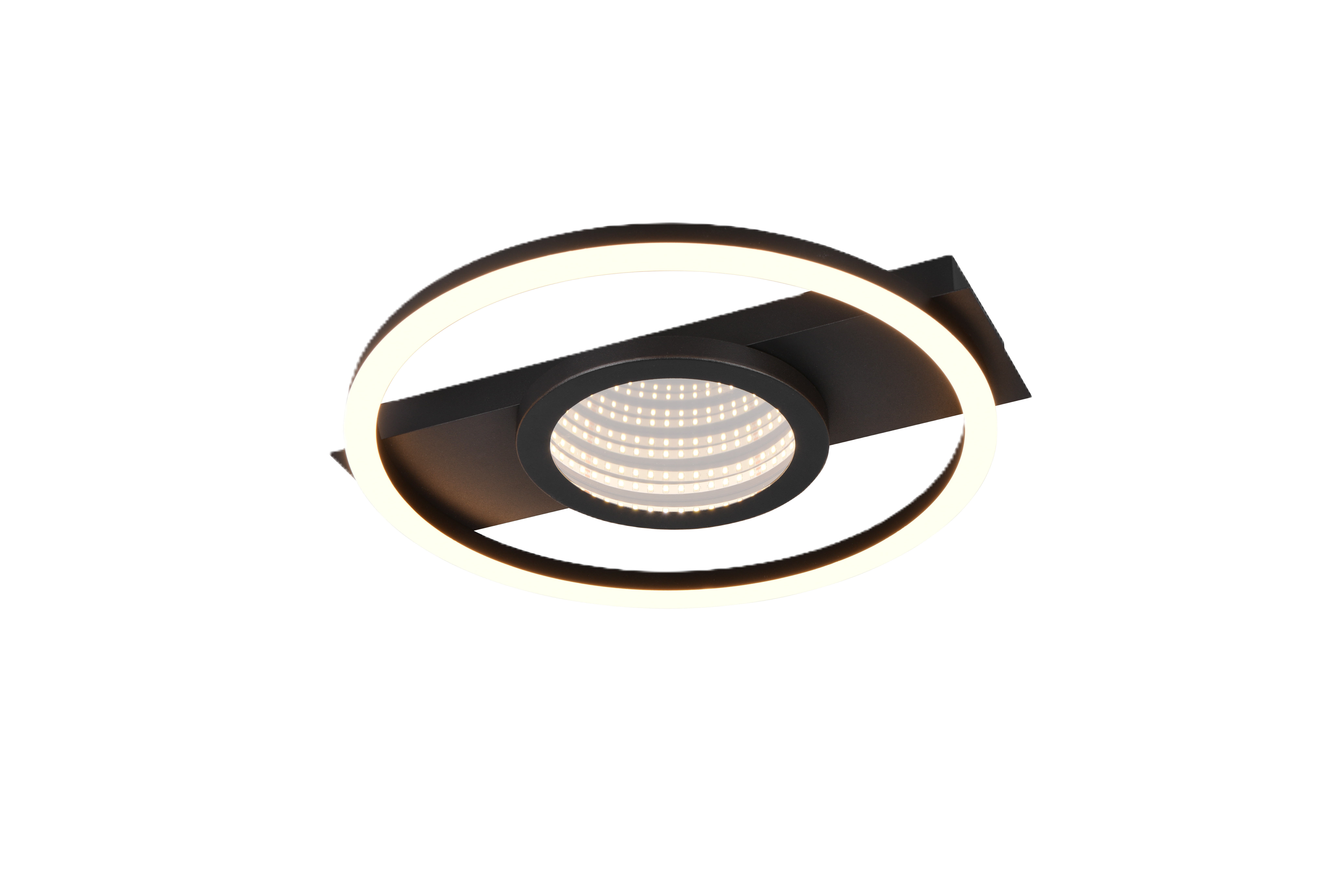 Plafon LED Wheeler 2000 lm 16W biało-czarny 35 cm okrągły Trio Lighting Inter