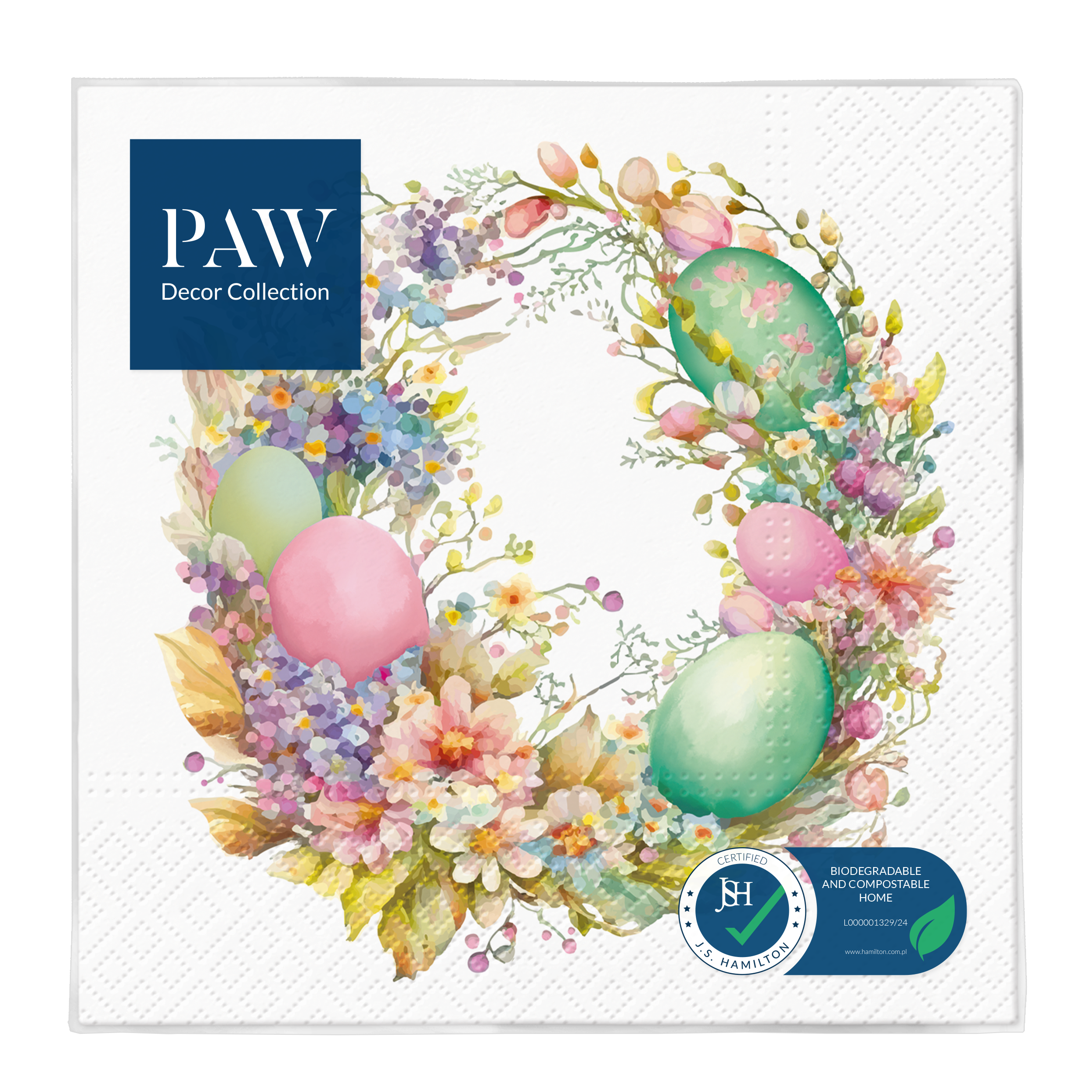 Serwetki wielkanocne Easter Wreath 33 x 33 cm 20 szt.