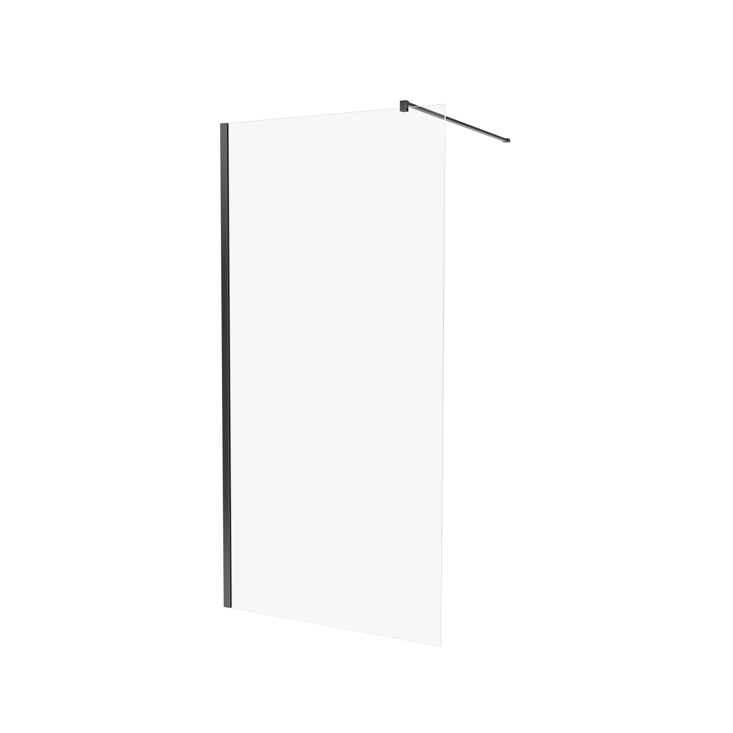 Kabina walk-in Swing Gunmetal Brushed 90x200 cm szkło transparentne Wellneo