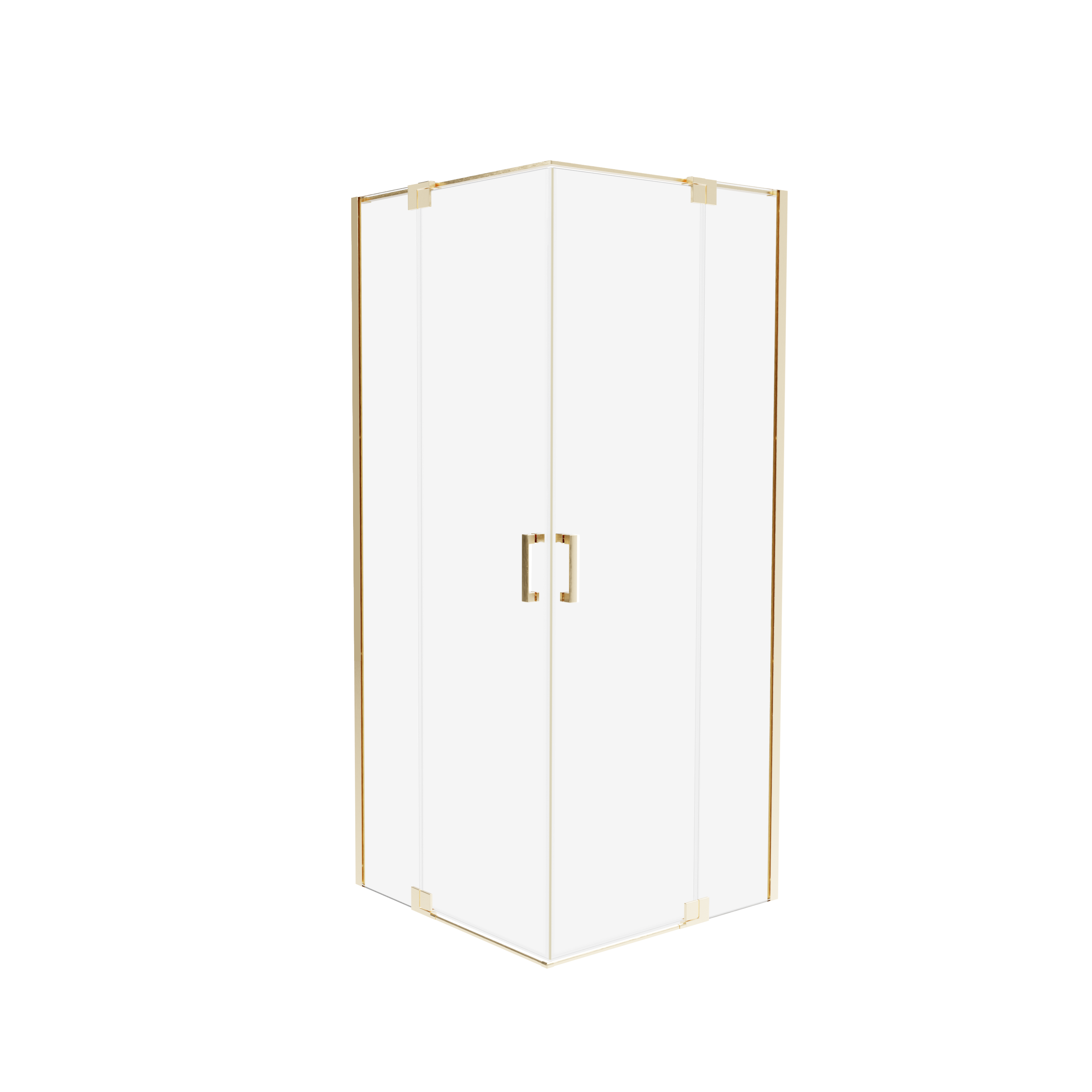 Kabina prostokątna Swing 120x100x200 cm podwójne drzwi uchylne Gold Brushed Wellneo