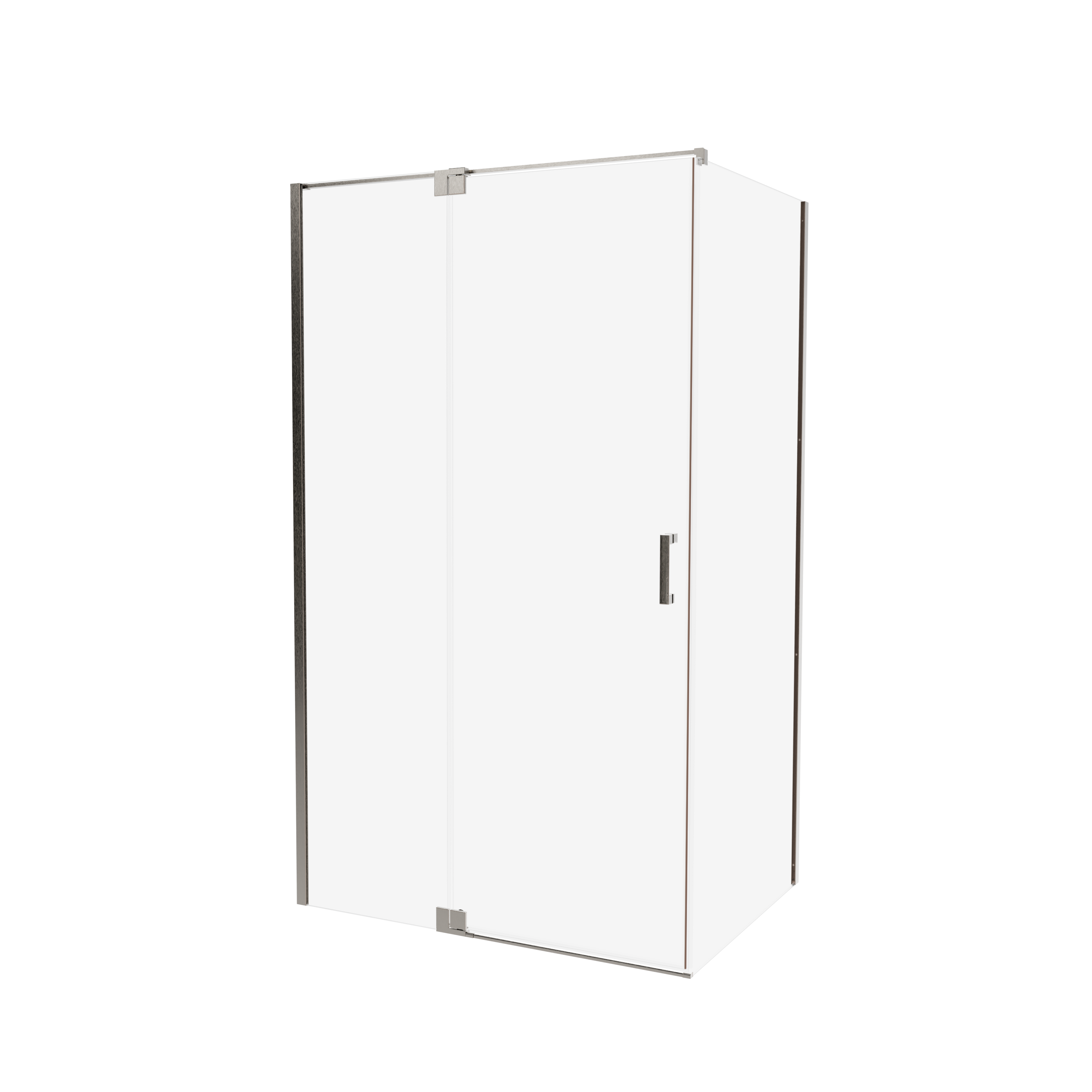 Kabina prysznicowa narożna Swing Gunmetal Brushed 120x90x200 cm szkło transparentne Wellneo