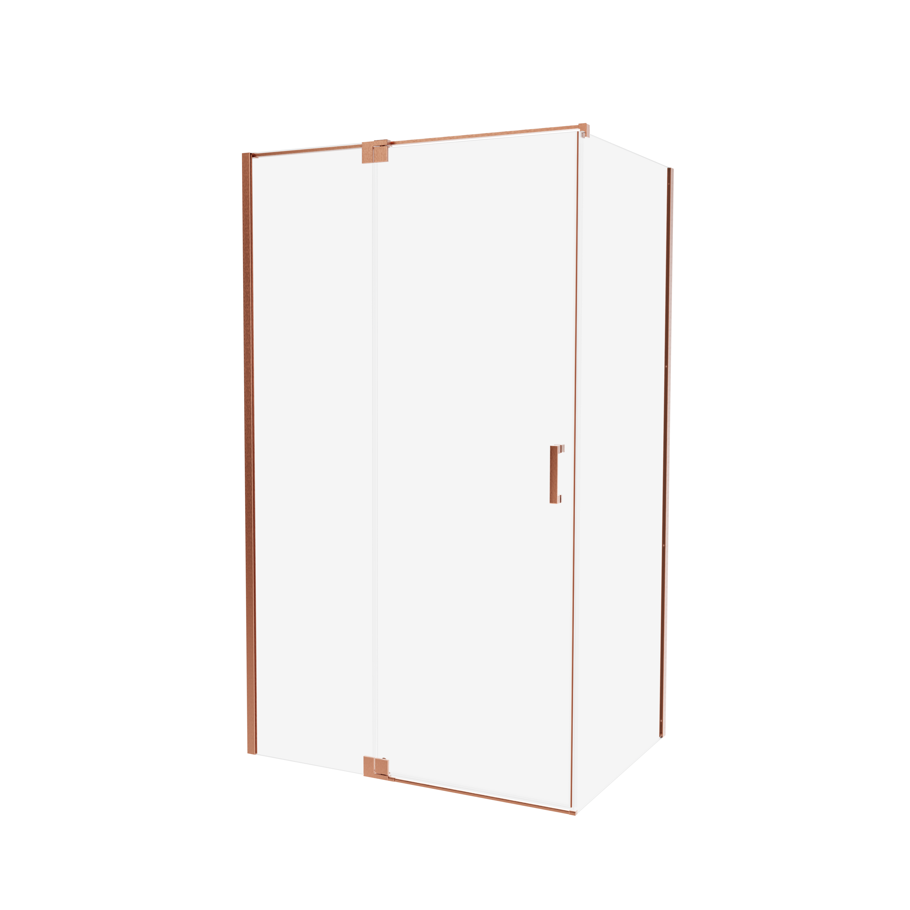 Kabina prysznicowa prostokątna 90x80x200 cm Swing Copper Brushed pojedyncze drzwi uchylne Wellneo