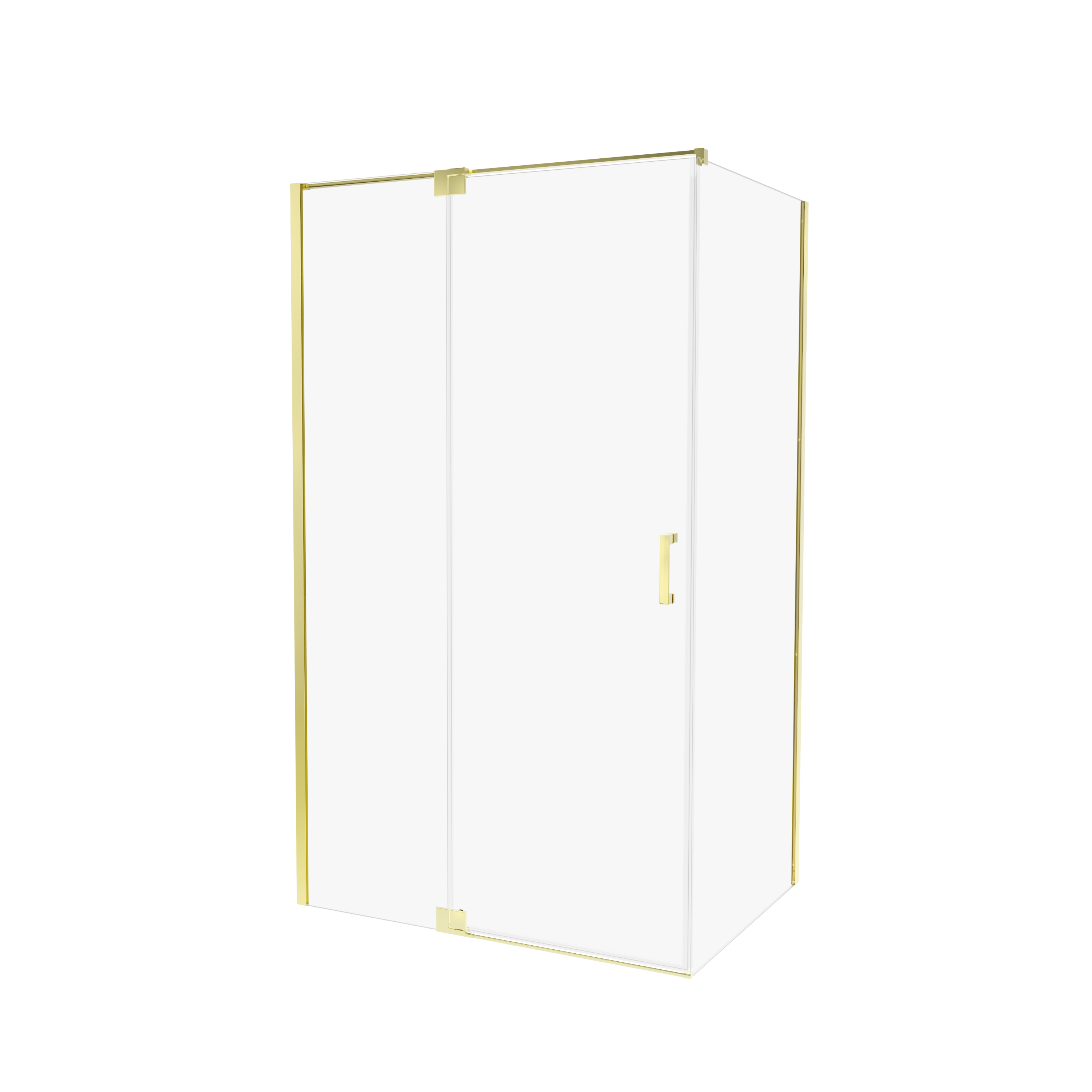 Kabina prysznicowa prostokątna 80x90x200 cm Swing Gold Bright pojedyncze drzwi uchylne Wellneo