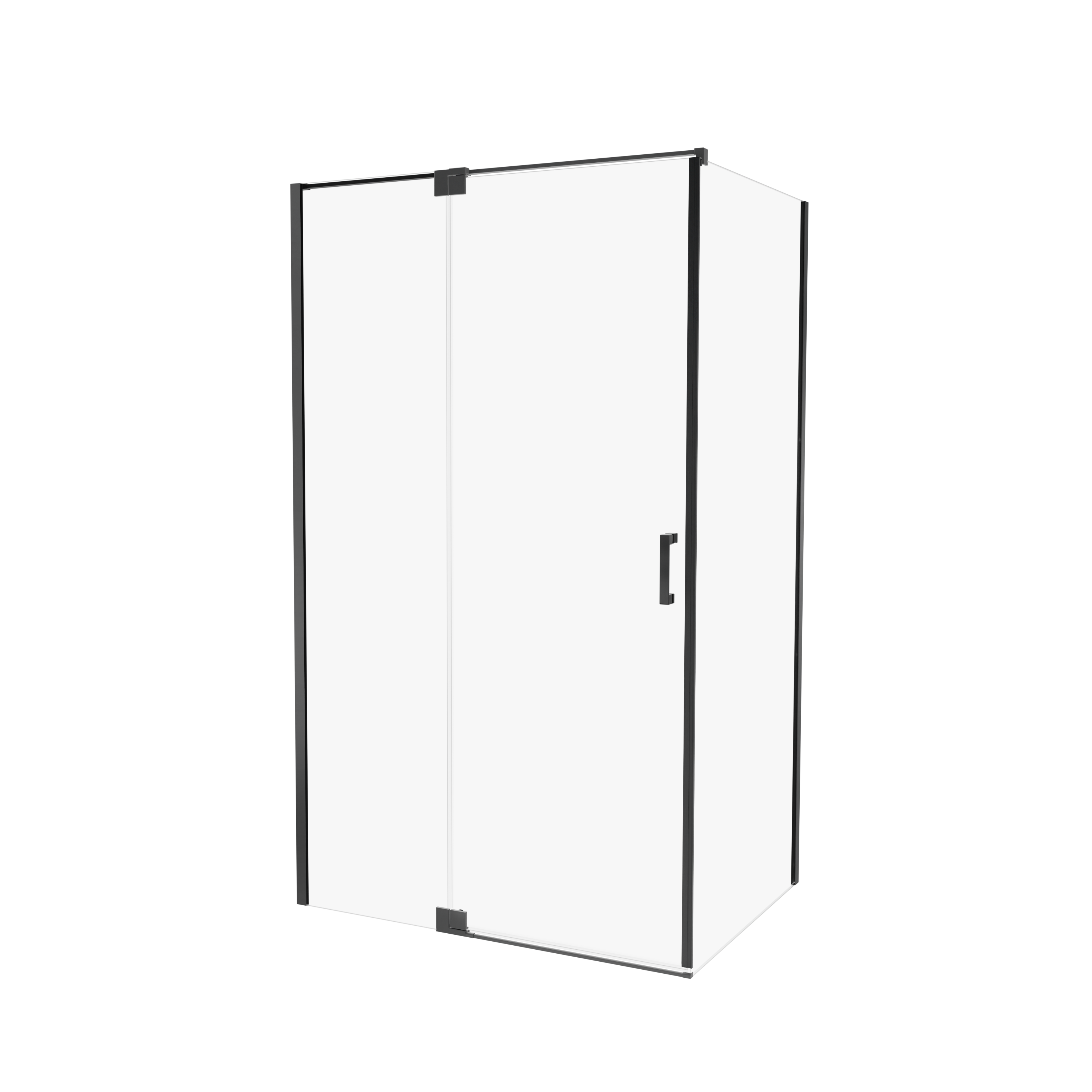 Kabina prysznicowa kwadratowa 80x80x200 cm Swing Black Matt pojedyncze drzwi uchylne Wellneo