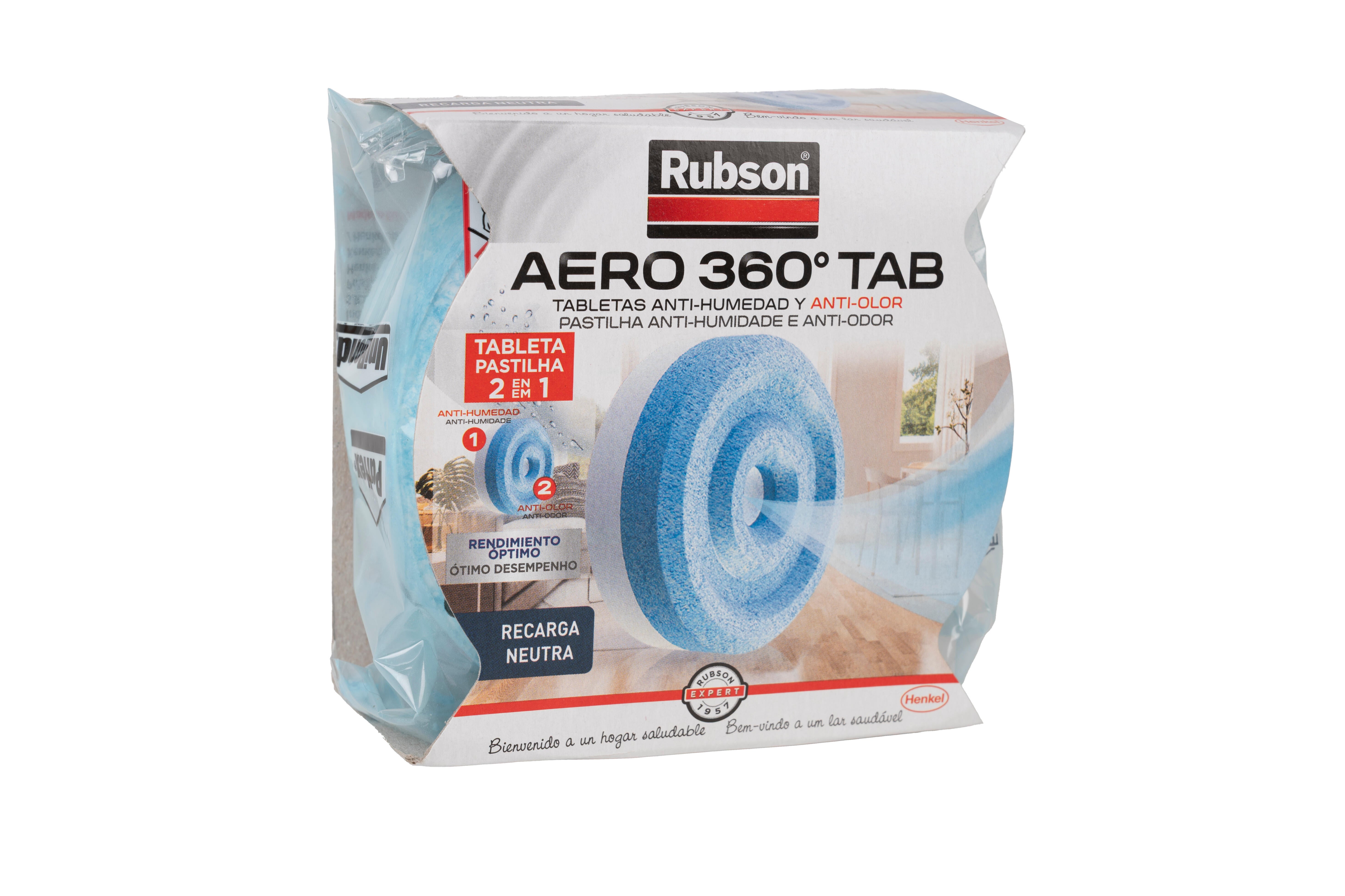 Recambio de absorbe humedad  RUBSON 450 gr para uso en estancia hasta 22m2. Perfume Neutro. 1 recarga en pastilla. Vida útil 4 semanas. - 8