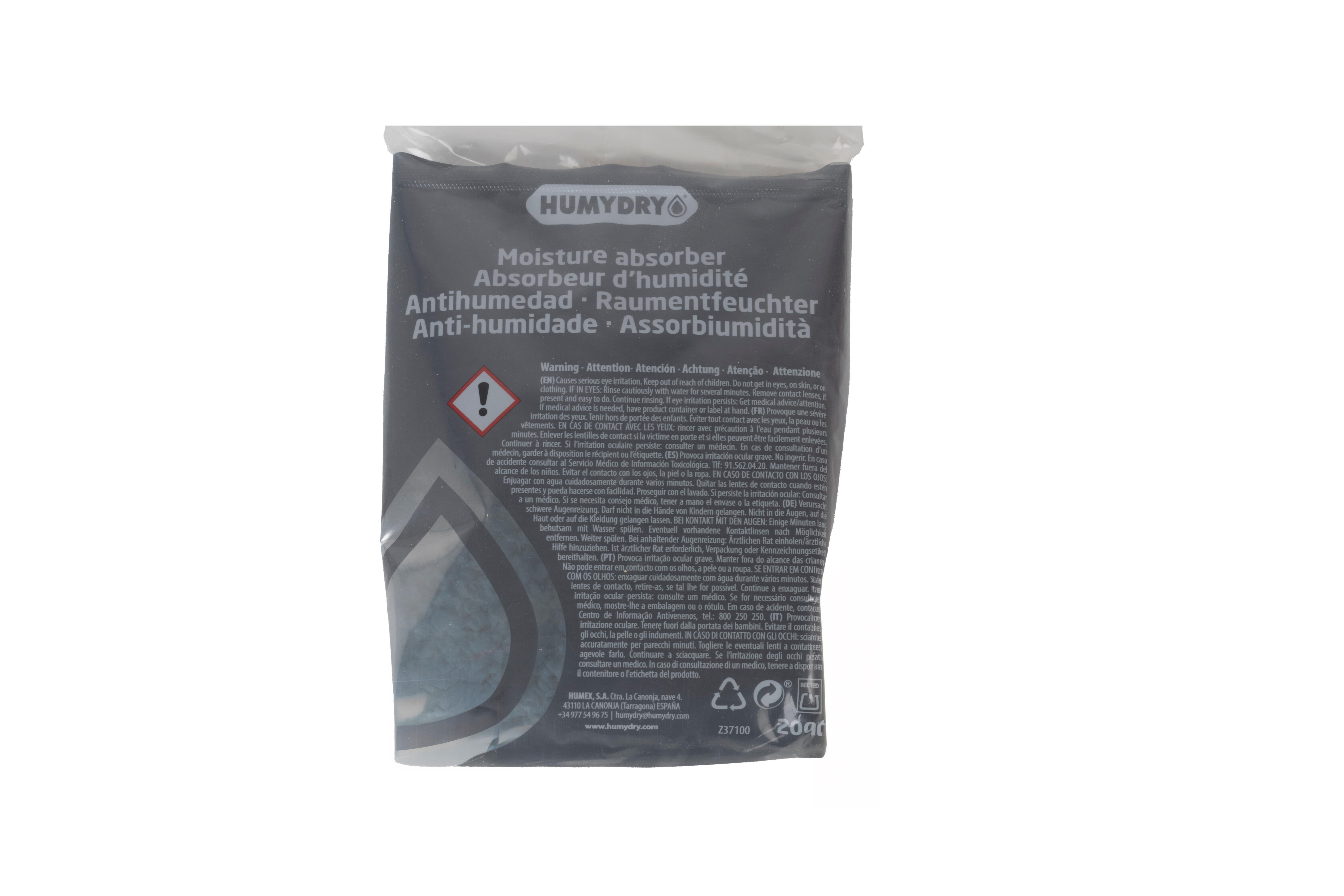 Kit de absorción de humedad  HUMYDRY 200 gr para uso en estancia hasta 8m2. Perfume neutro. 1 recarga en bolsa. 3.7 x 19 x 14.5 cm. Vida útil 12 semanas. - 3