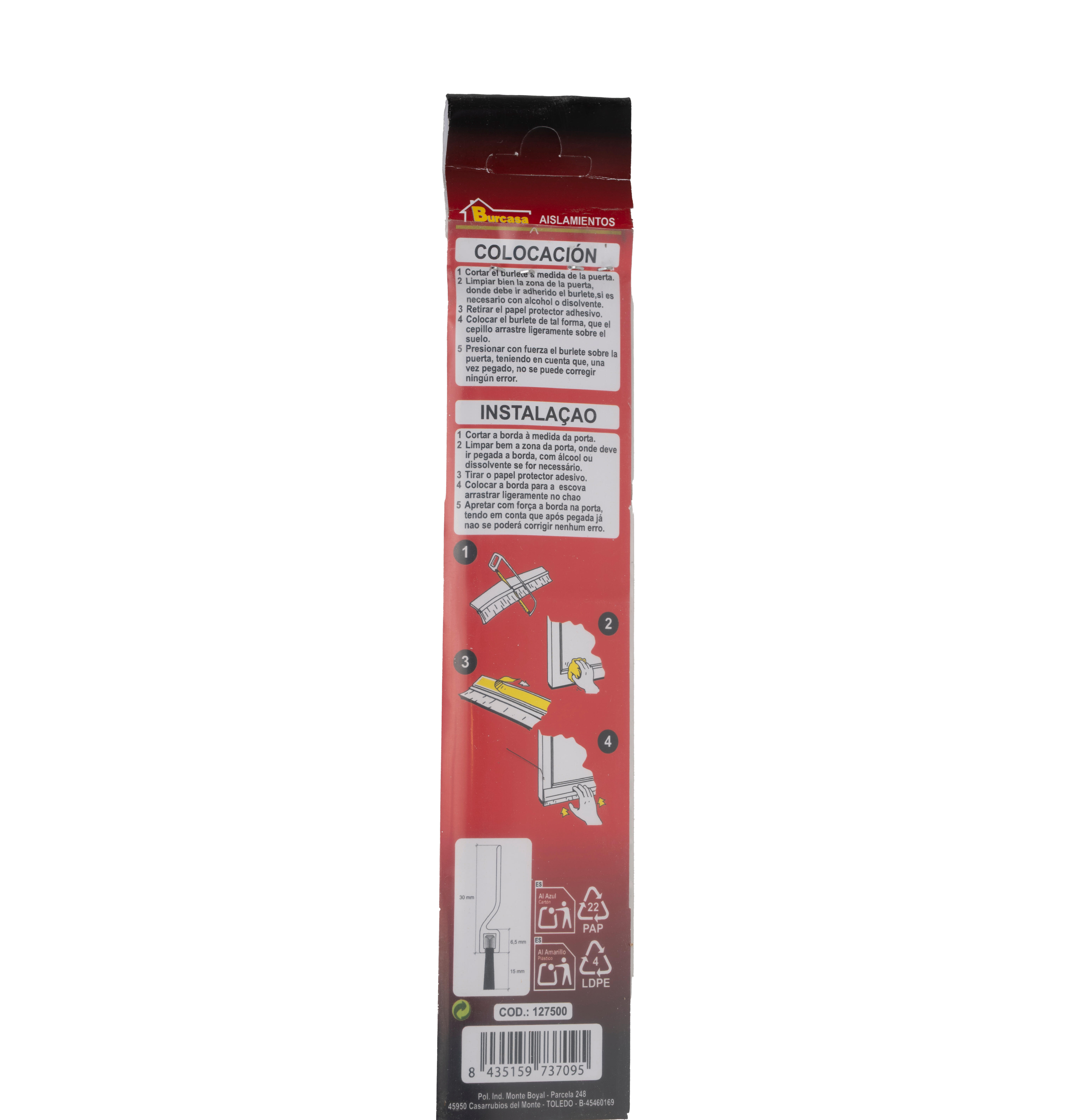 Veda porta adesivo ESCOVA 92CM CASTANHO BRESME - 6
