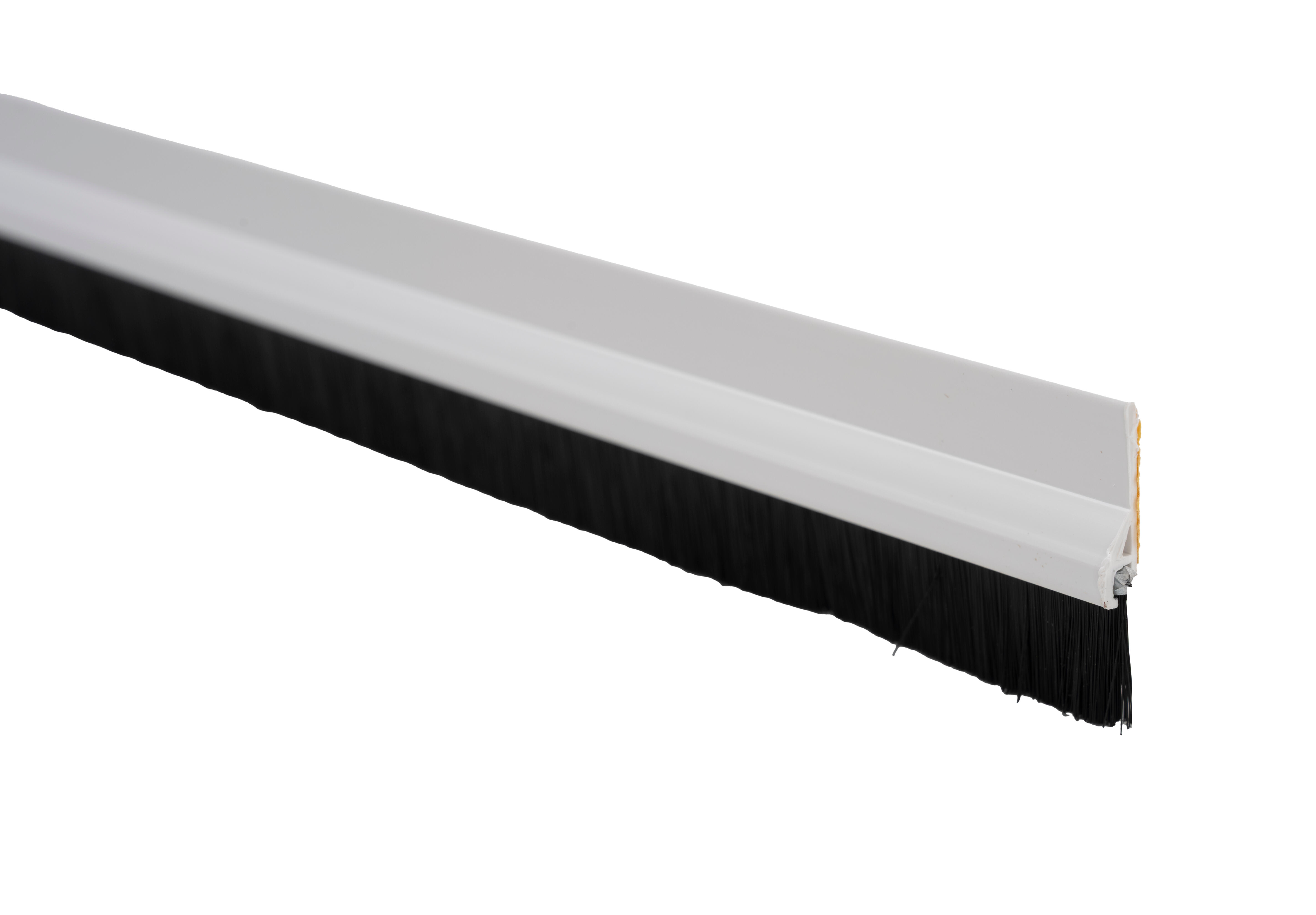 Burlete de puerta GEKO pvc adhesivo cepillo en color blanco, 7 mm de espesor x 3 cm de altura x 98 cm de longitud. Recortable. Tipo de instalación encolado. - 3