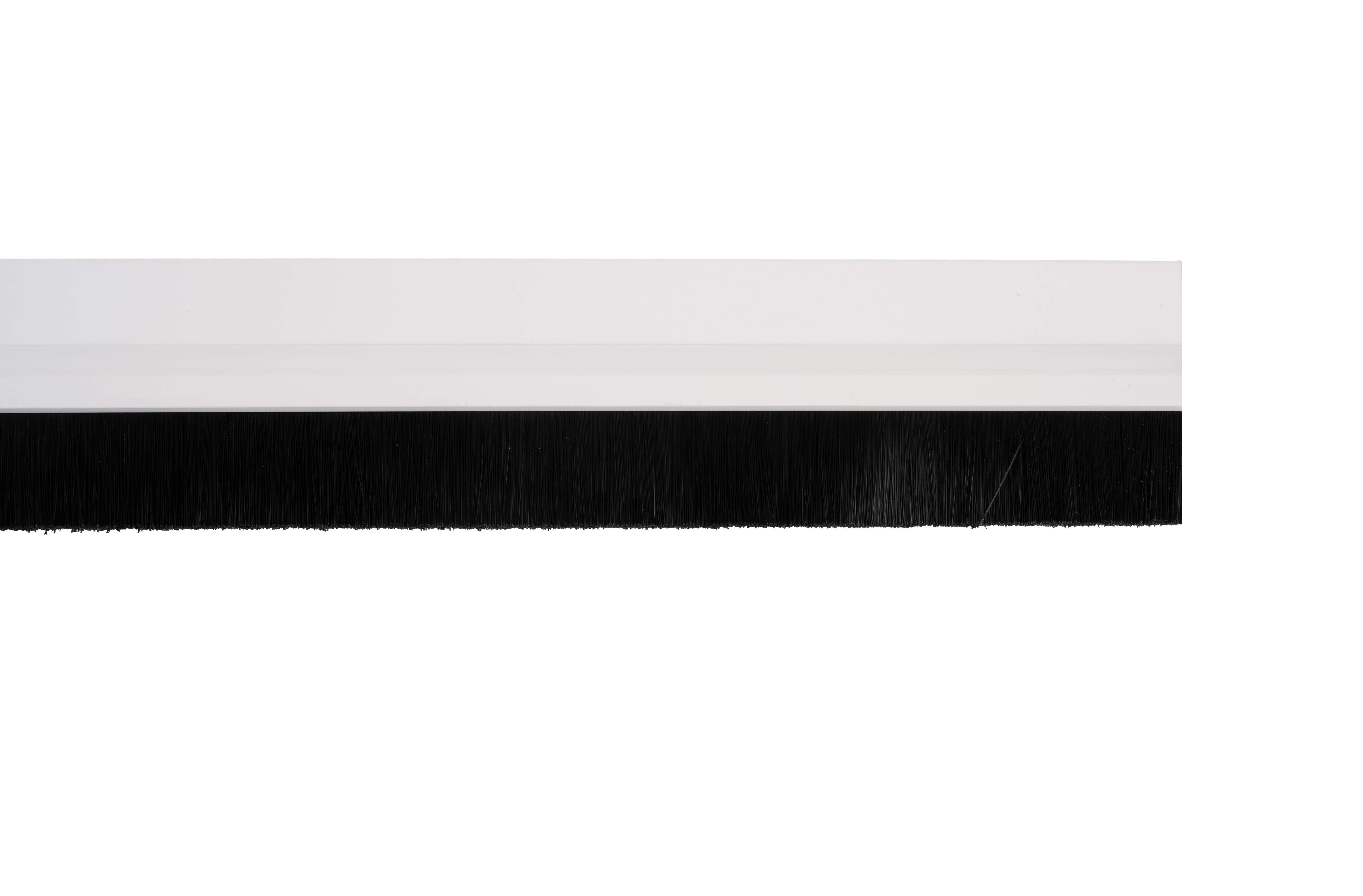Burlete de puerta GEKO pvc adhesivo cepillo en color blanco, 7 mm de espesor x 3 cm de altura x 98 cm de longitud. Recortable. Tipo de instalación encolado. - 2