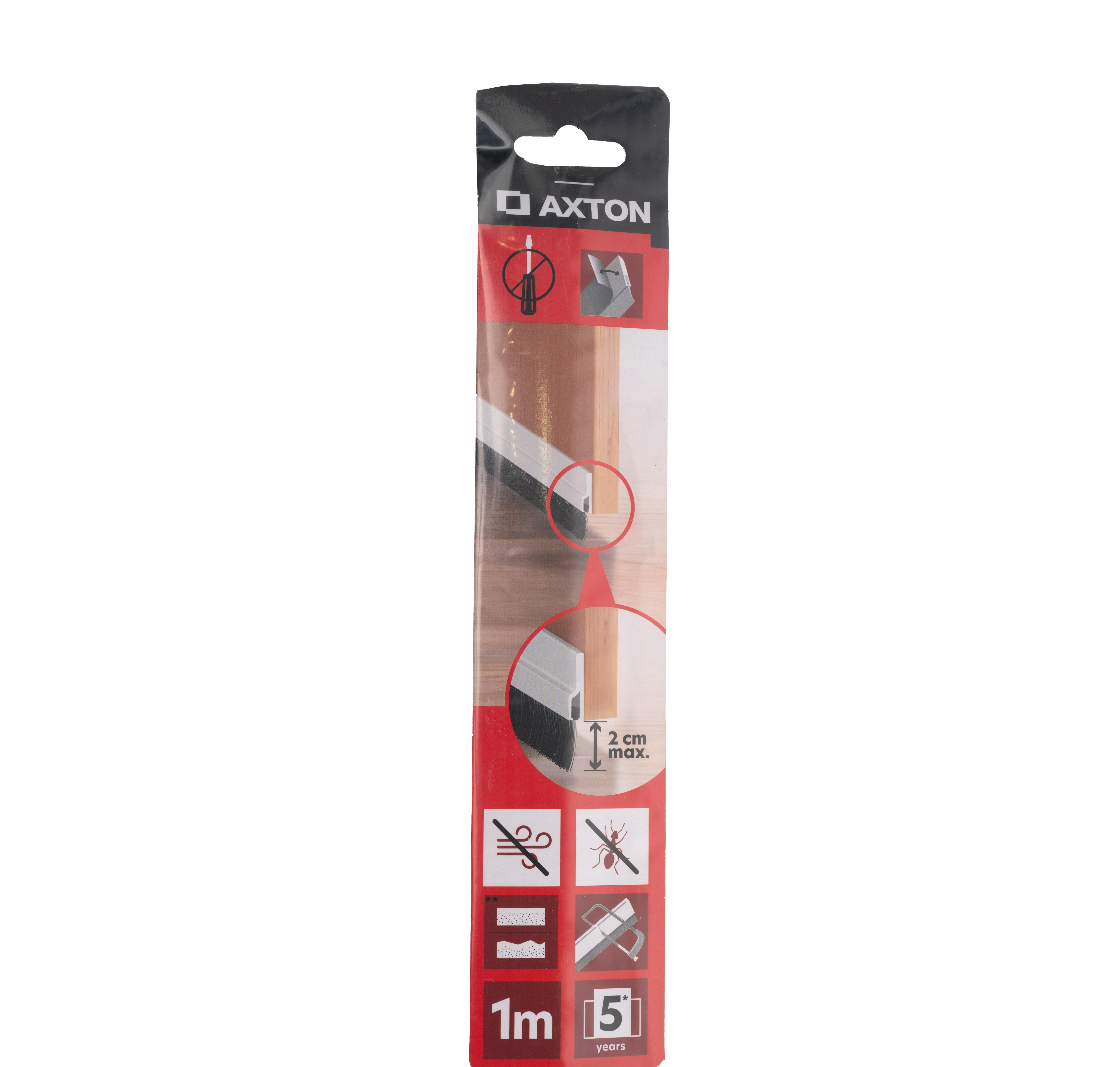 Veda porta adesivo AXTON PVC ESCOVA 1M BRANCO - 8