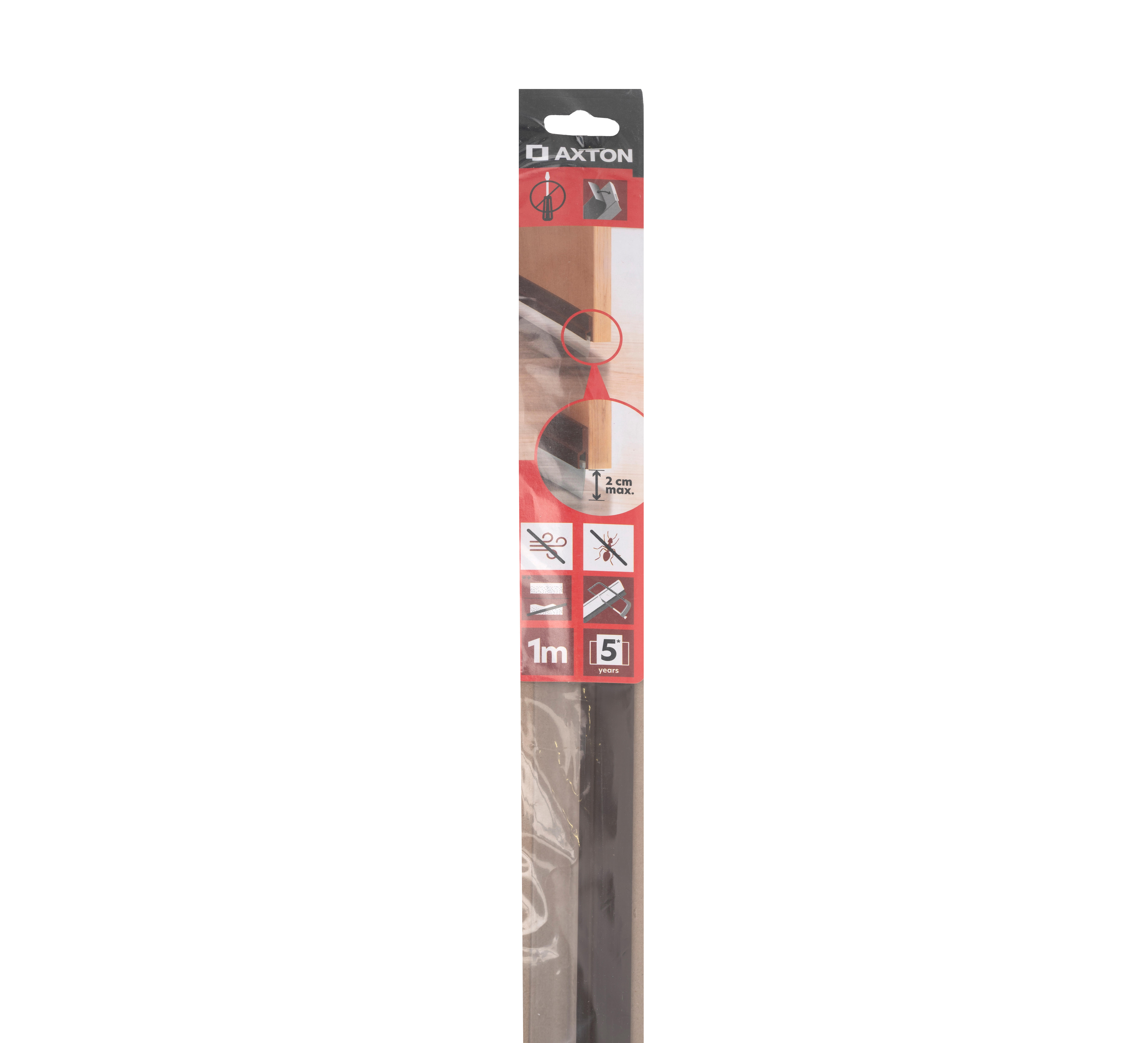 Veda porta adesivo PVC borracha castanho 1 M Axton - 8