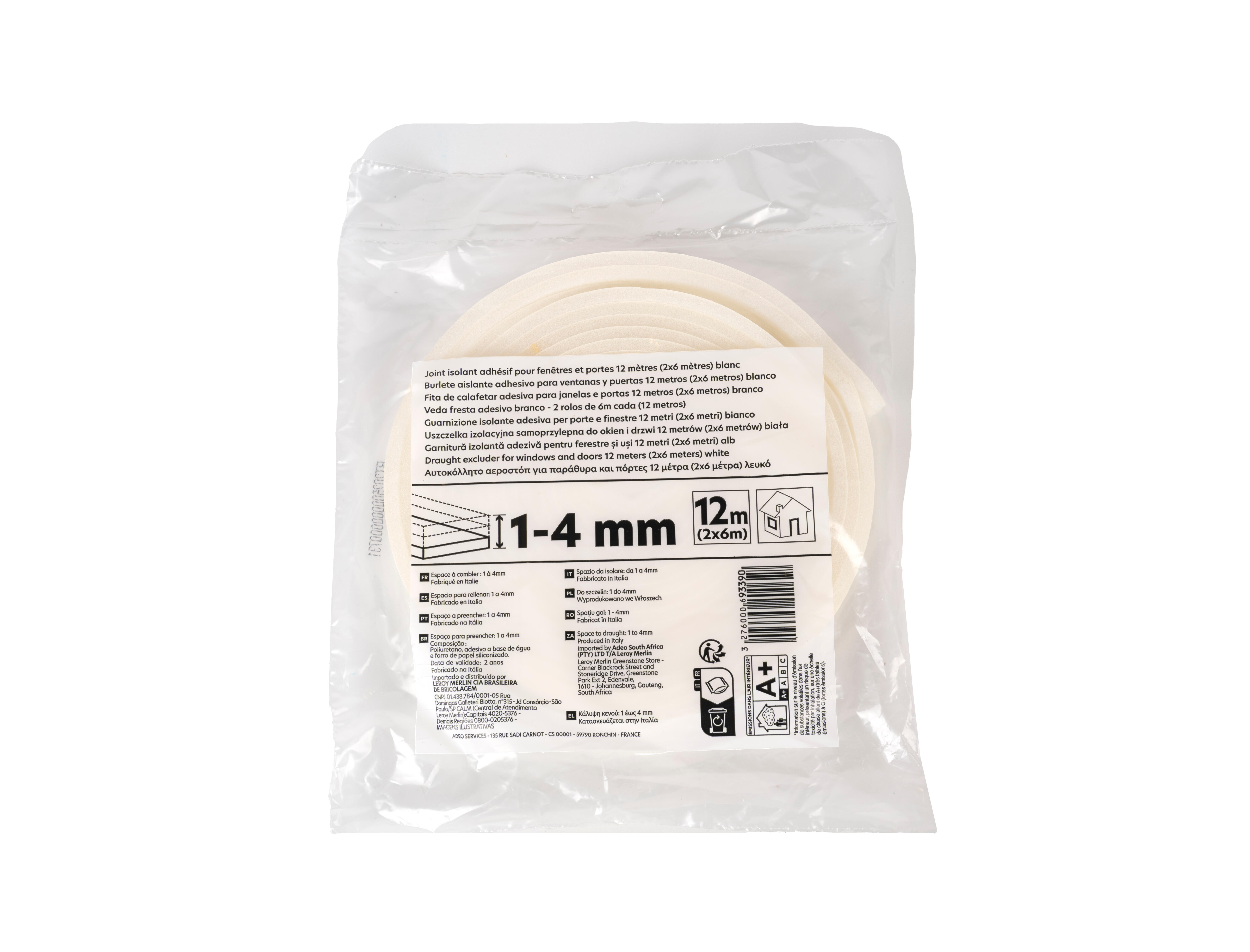 Fita de calafetagem espuma branca 9mmx12m - 4