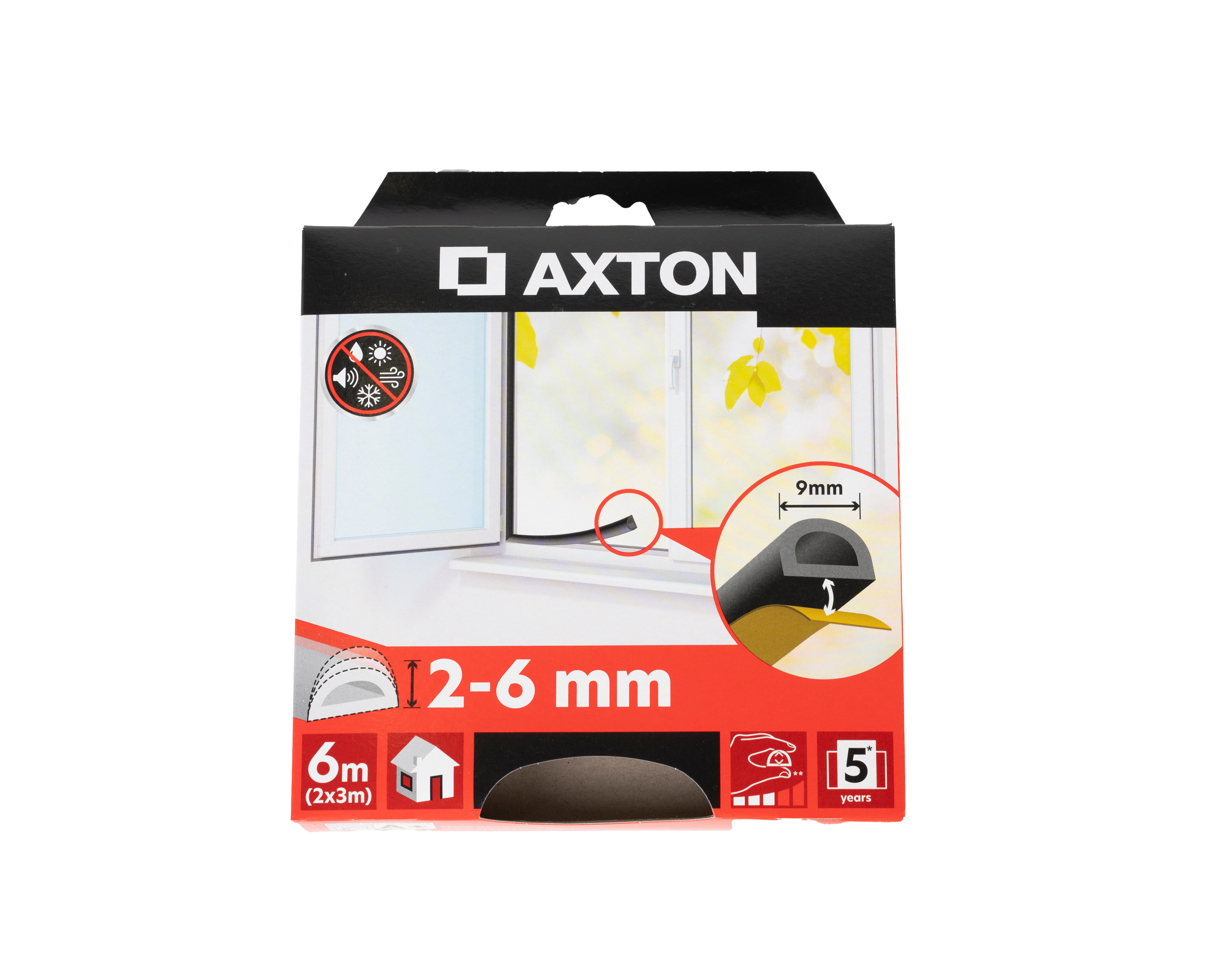 Fita de calafetagem AXTON BORRACHA 2-6MMX6M PRETO - 7