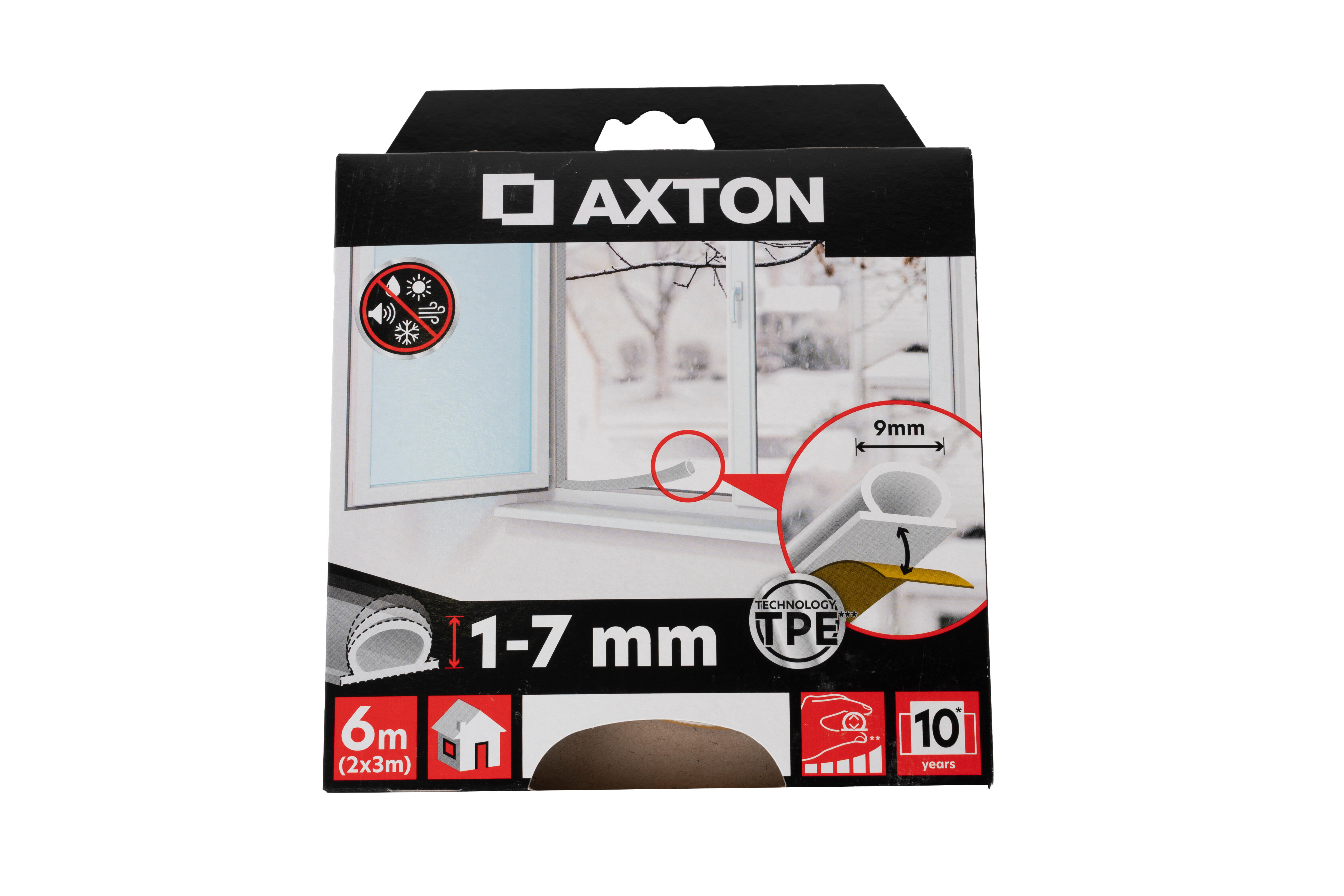 Fita de calafetagem AXTON SILICONE 1-7MMX6M BRANCO - 7
