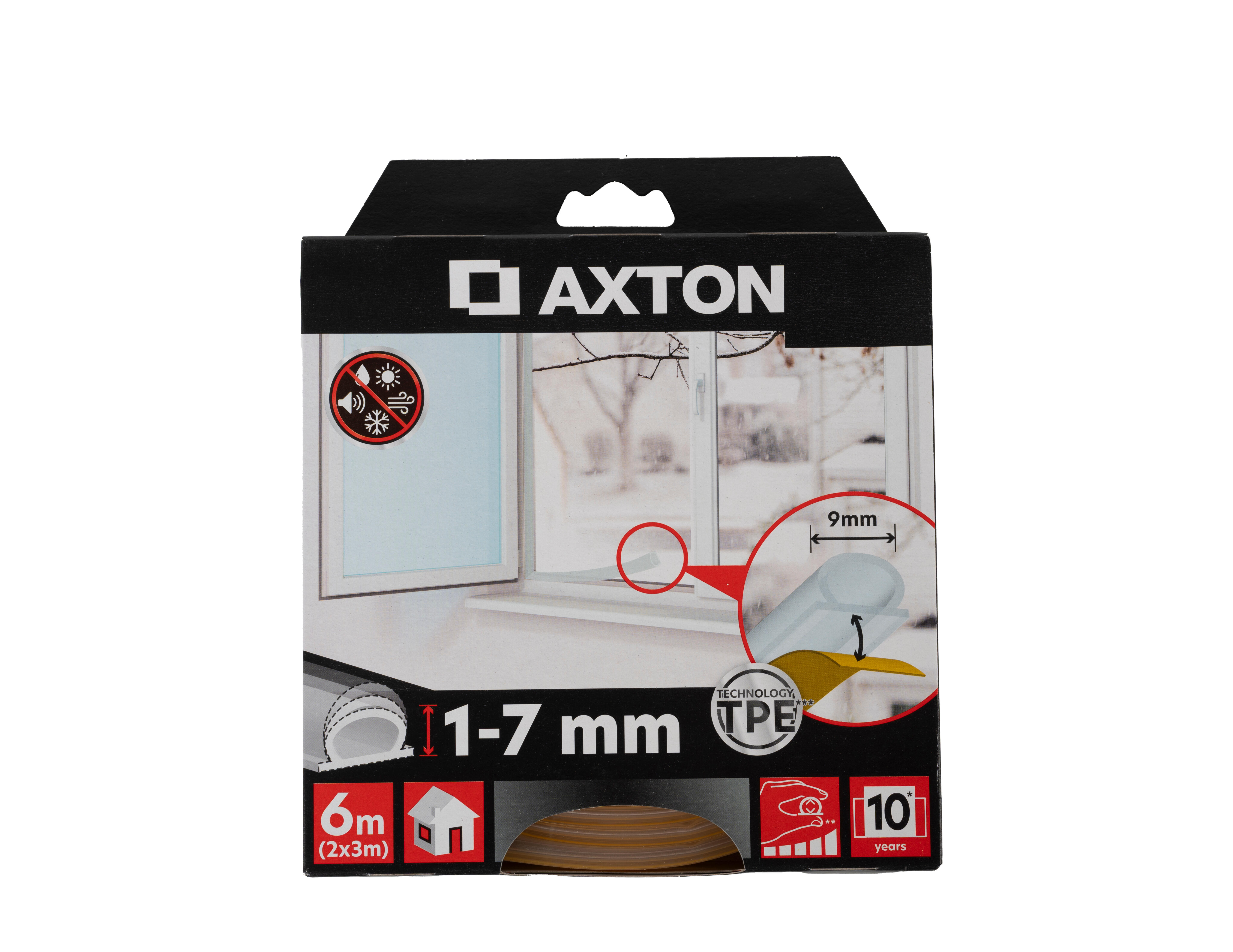 Fita de calafetagem AXTON SILICONE 1-7MMX6M TRANSPARENTE - 6