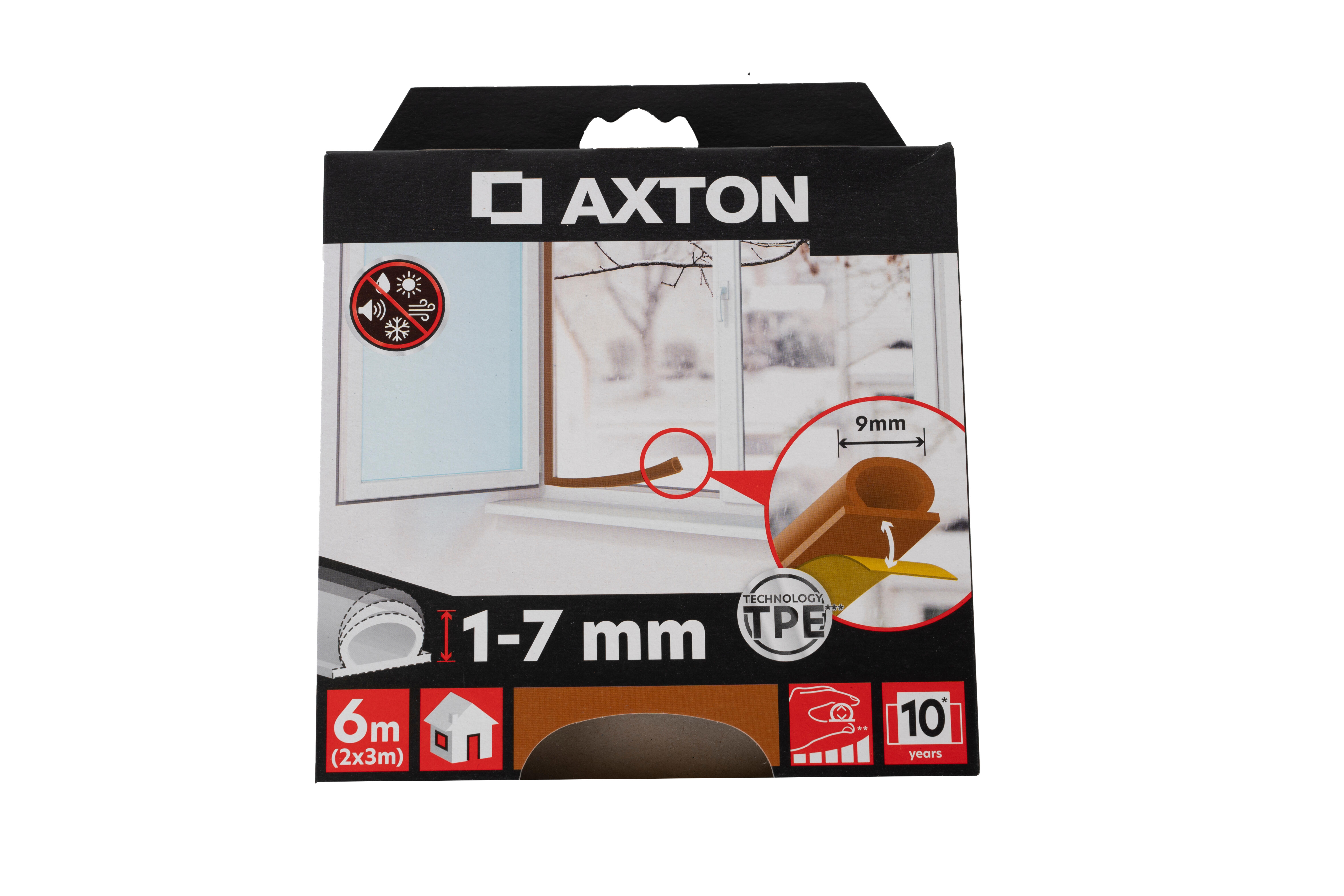 Fita de calafetagem AXTON SILICONE 1-7MMX6M CASTANHO - 7