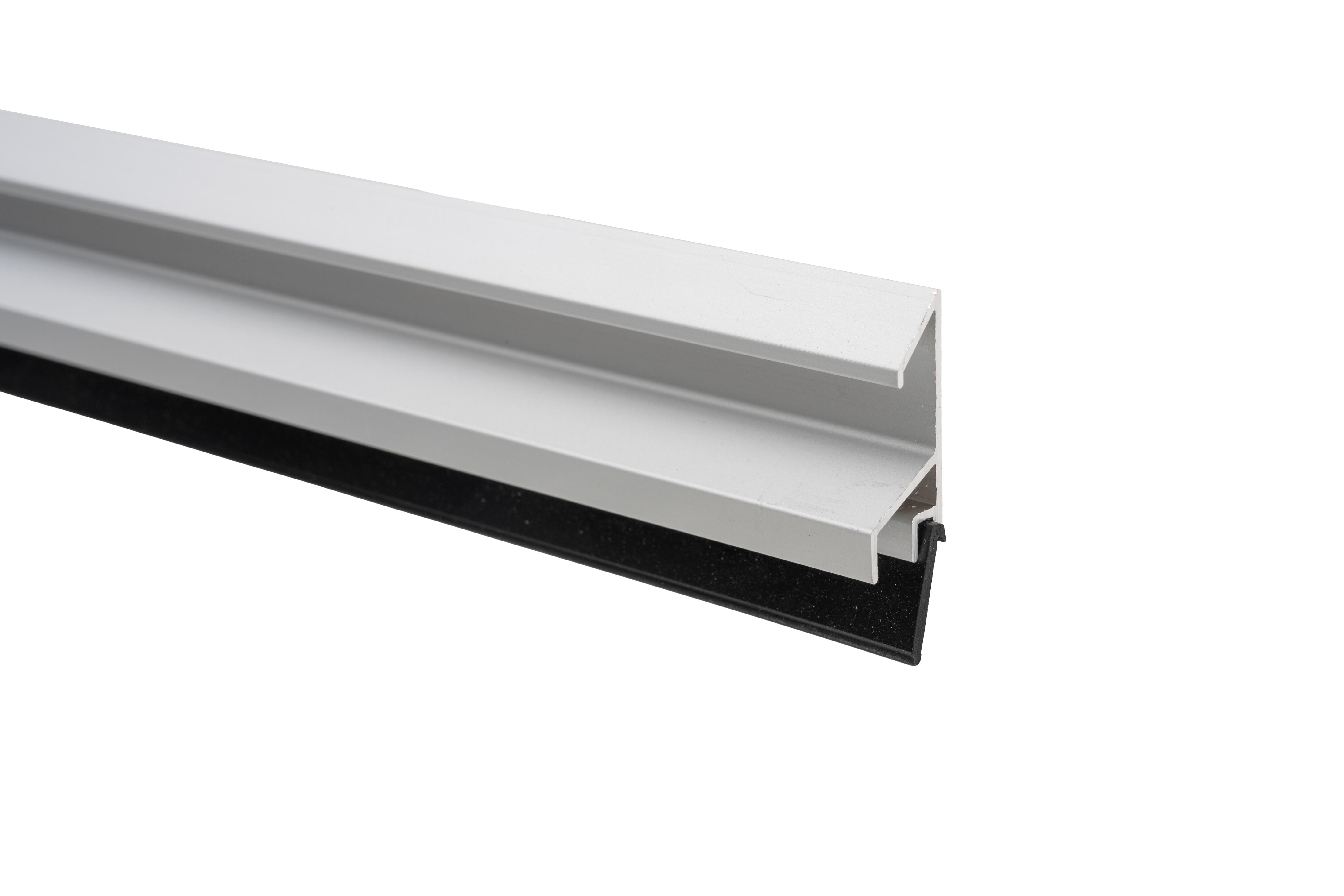 Burlete de puerta exterior BURCASA deflector lluvia en color gris, 16.5 mm de espesor x 5.3 cm de altura x 100 cm de longitud. Impide el paso del agua. Perfil junta plano. Recortable. Tipo de instalación atornillar. - 2