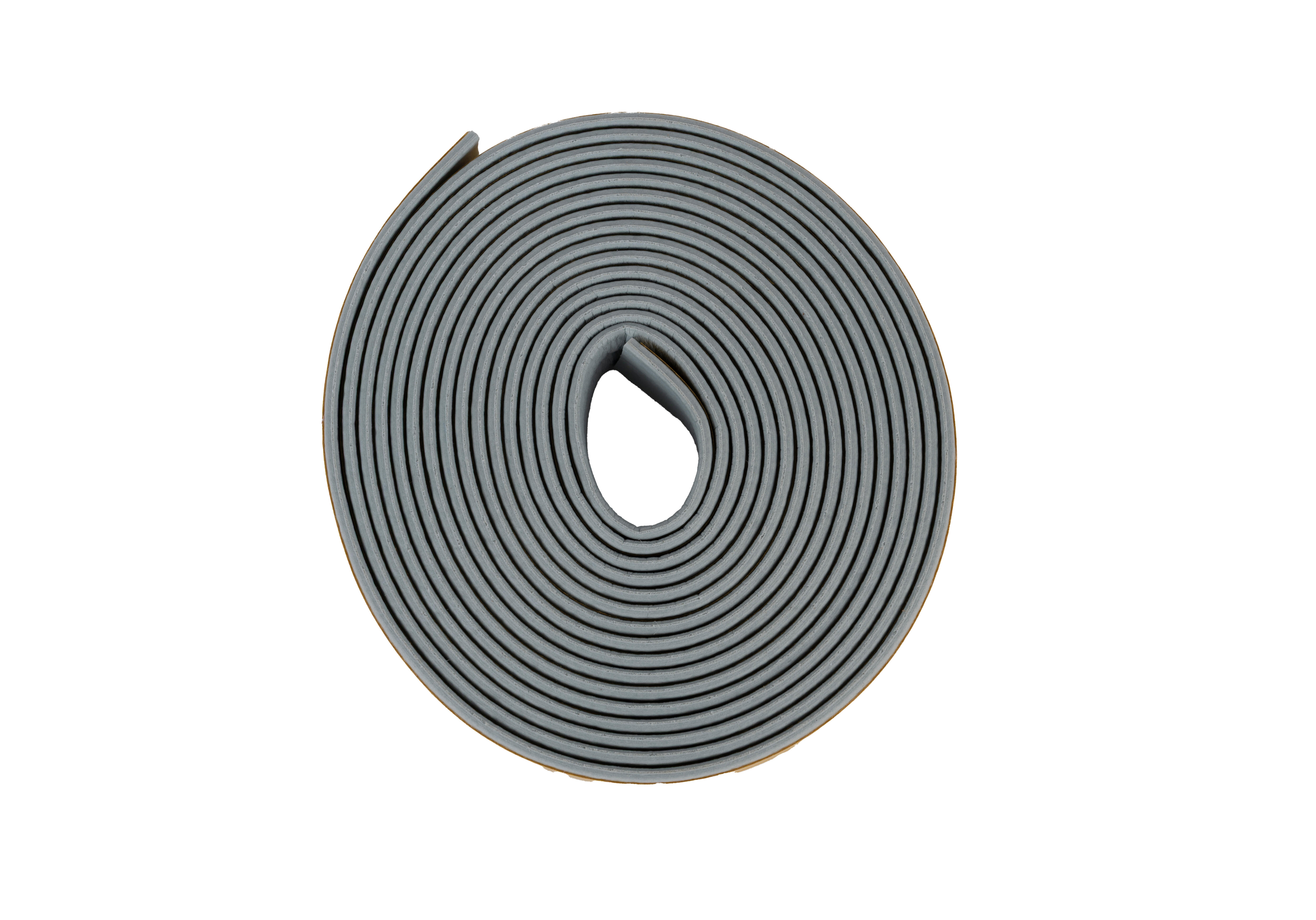 Burlete para ventanas y puertas BURCASA caucho en color gris, 2 mm de anchura x 6 m de longitud. Impide el paso del agua. Perfil junta plano. Recortable. Tipo de instalación encolado. - 2