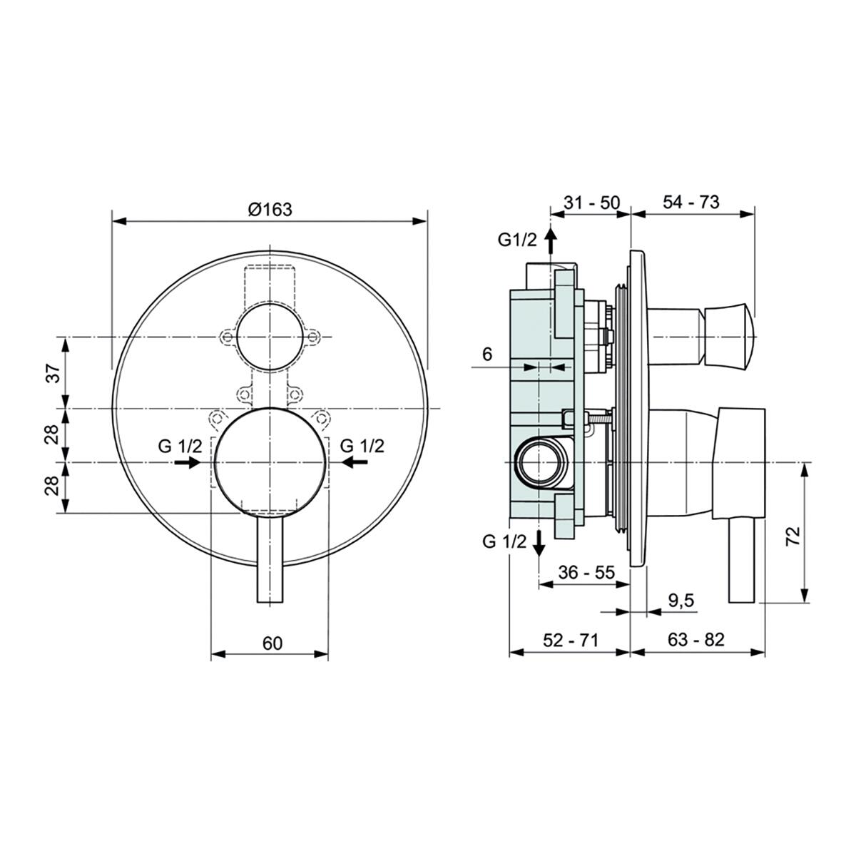 Rubinetto per doccia monocomando Kolva bianco opaco IDEAL STANDARD - 2