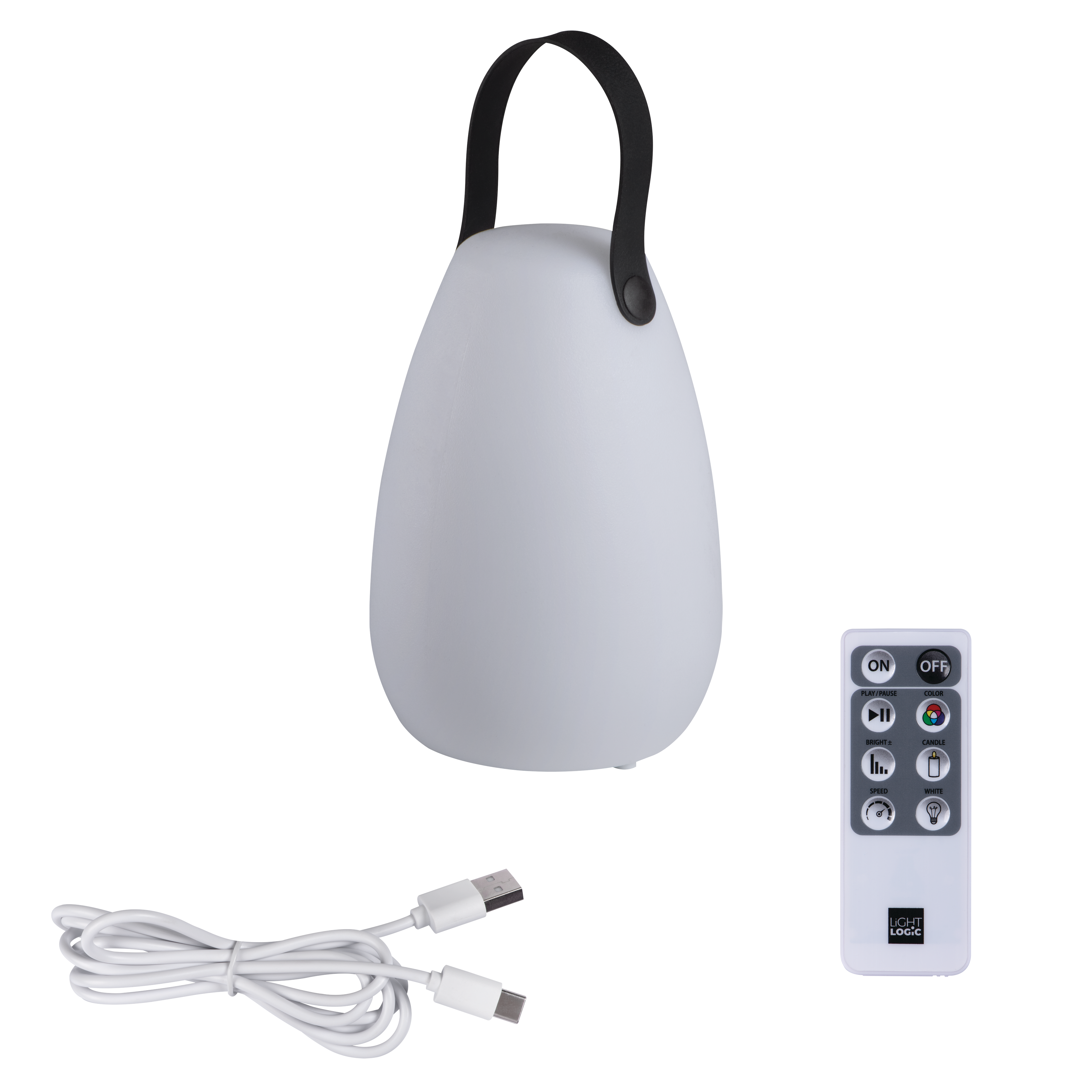 Lampa stołowa Oxor przenośna z pilotem RGB biała IP44 LED