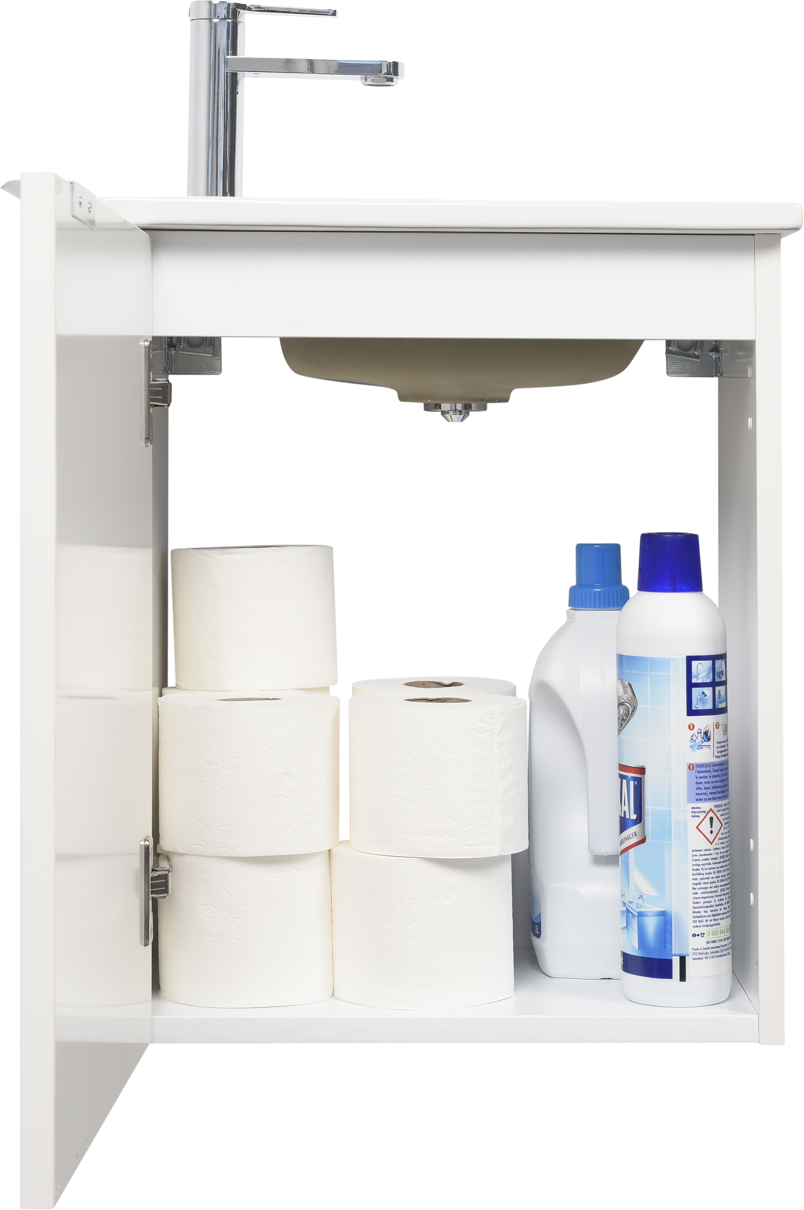 Meuble lave-mains, 1p L.40cm x H.49cm x P.26cm blanc Essential - 4