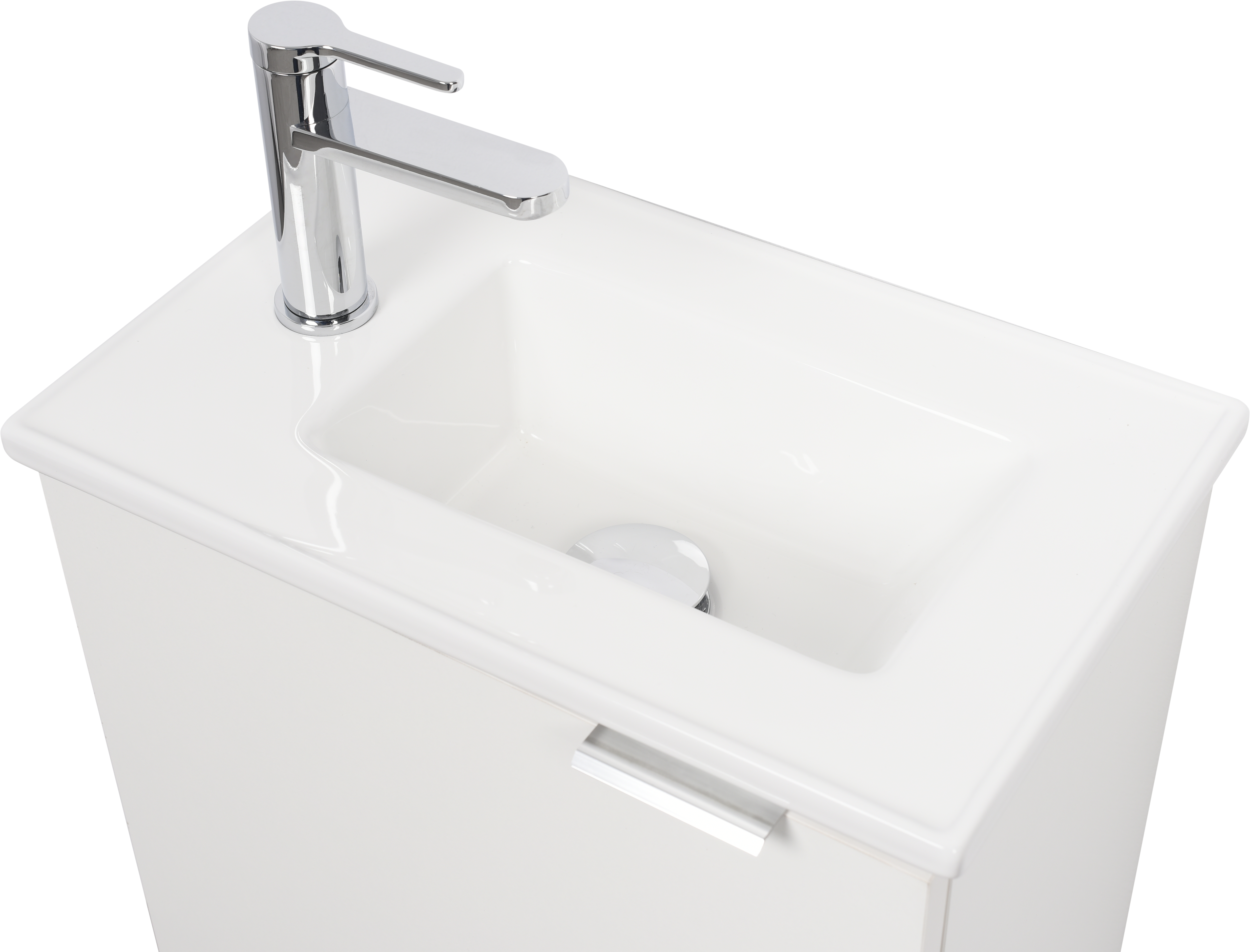 Meuble lave-mains, 1p L.40cm x H.49cm x P.26cm blanc Essential - 5