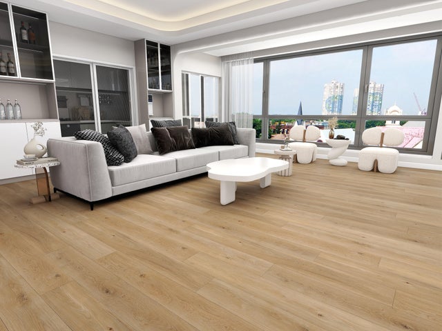 Pavimento vinílico de SPC click flutuante Westcoast Guincho premium 8,5 mm com base NAT173