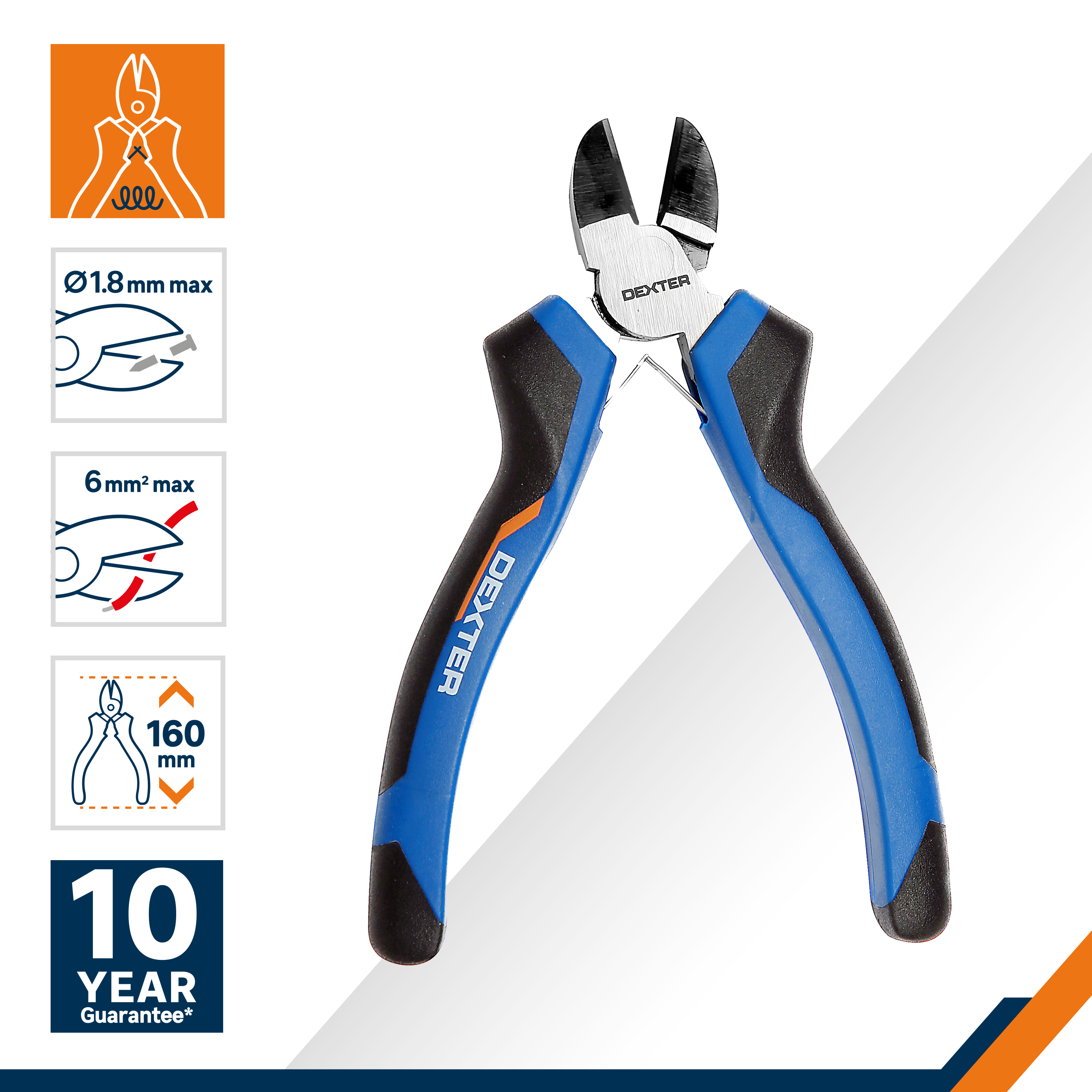 Tronchesi diagonale DEXTER HBN2D07 acciaio 160 mm - 8